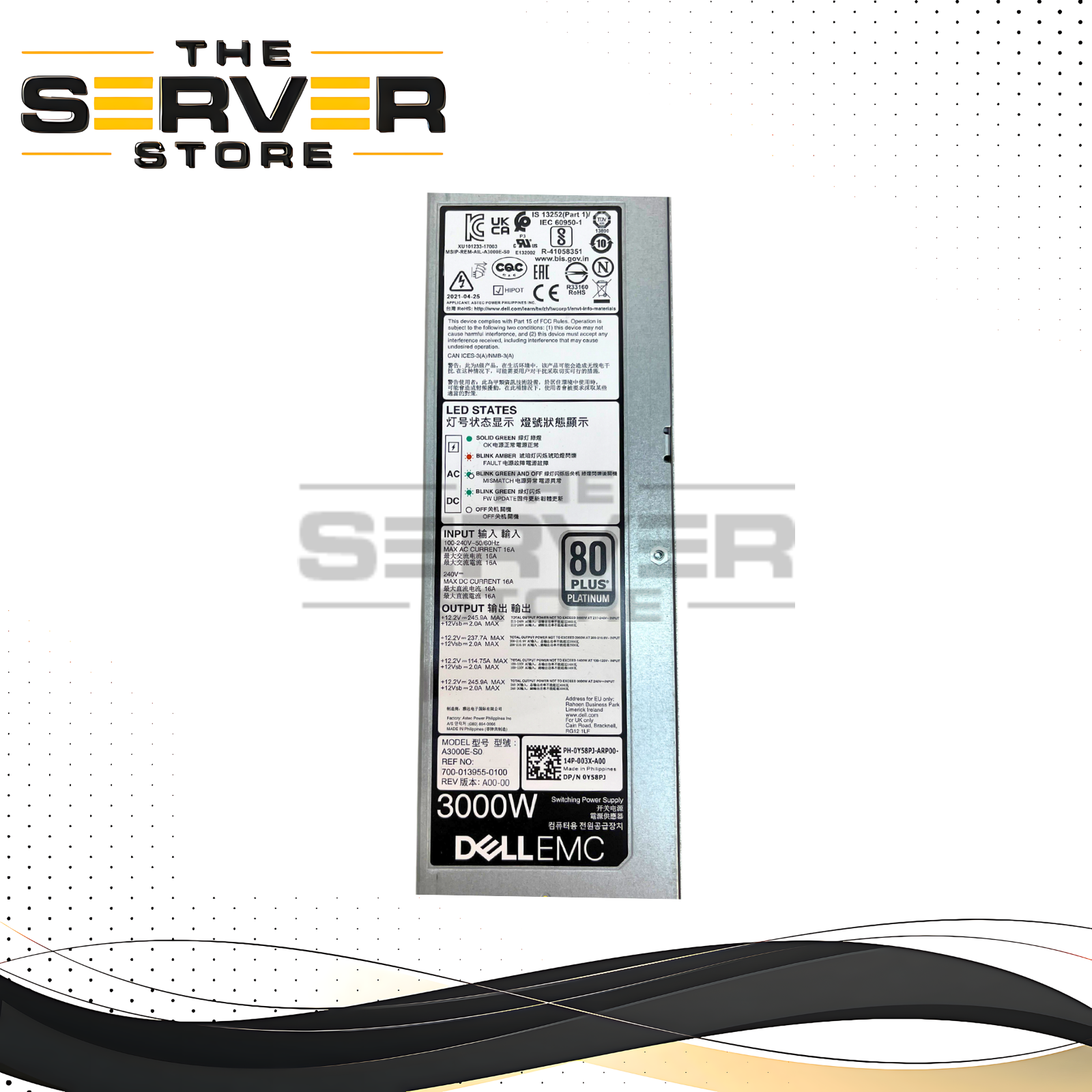 Dell EMC 3000W 80Plus Platinum Power Supply PSU PowerEdge MX7000 Y58PJ