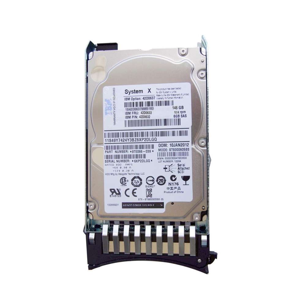 Disco Duro de Intercambio en Caliente de 2,5" SFF Delgado SAS 6Gb/s de 146GB 10K RPM 42D0633 42D0636