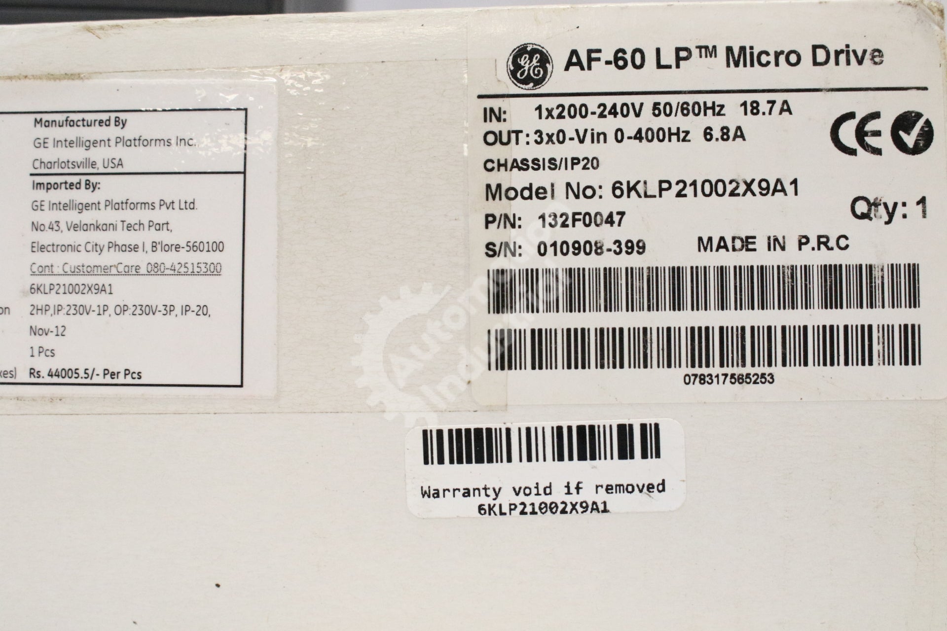 General Electric 6KLP21002X9A1 LP MICRO DRIVE NEW