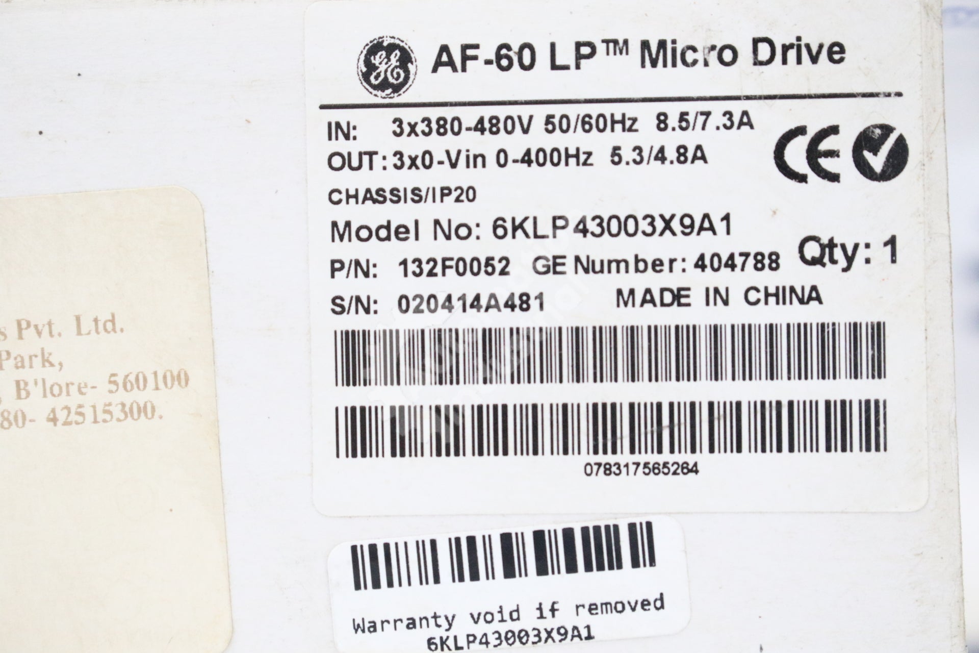 General Electric 6KLP43003X9A1 LP MICRO DRIVE NEW