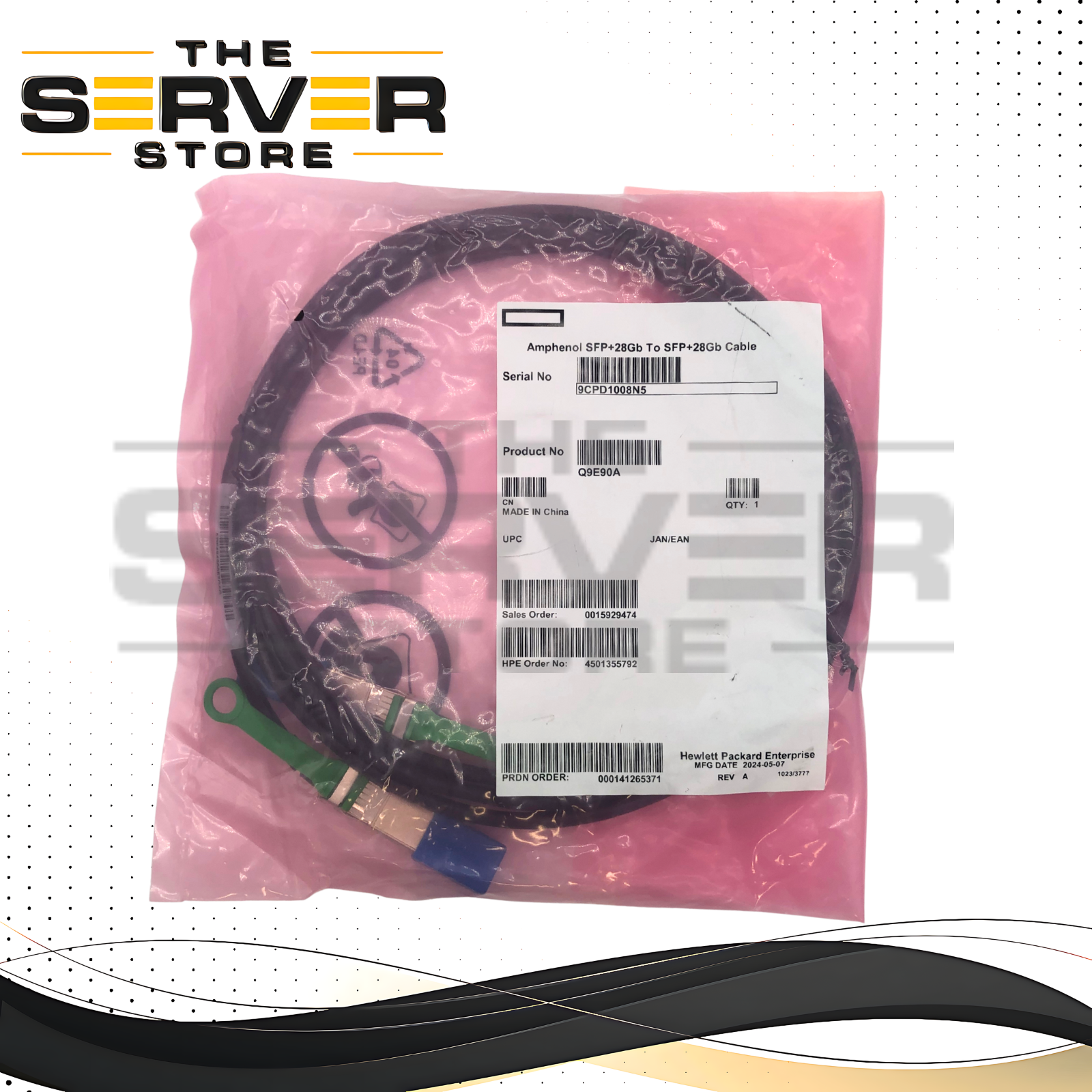 (LOT OF 100) Amphenol 10G/25G SFP+ SFP28 DAC 3m Twinax Cable NDCCGF-0005