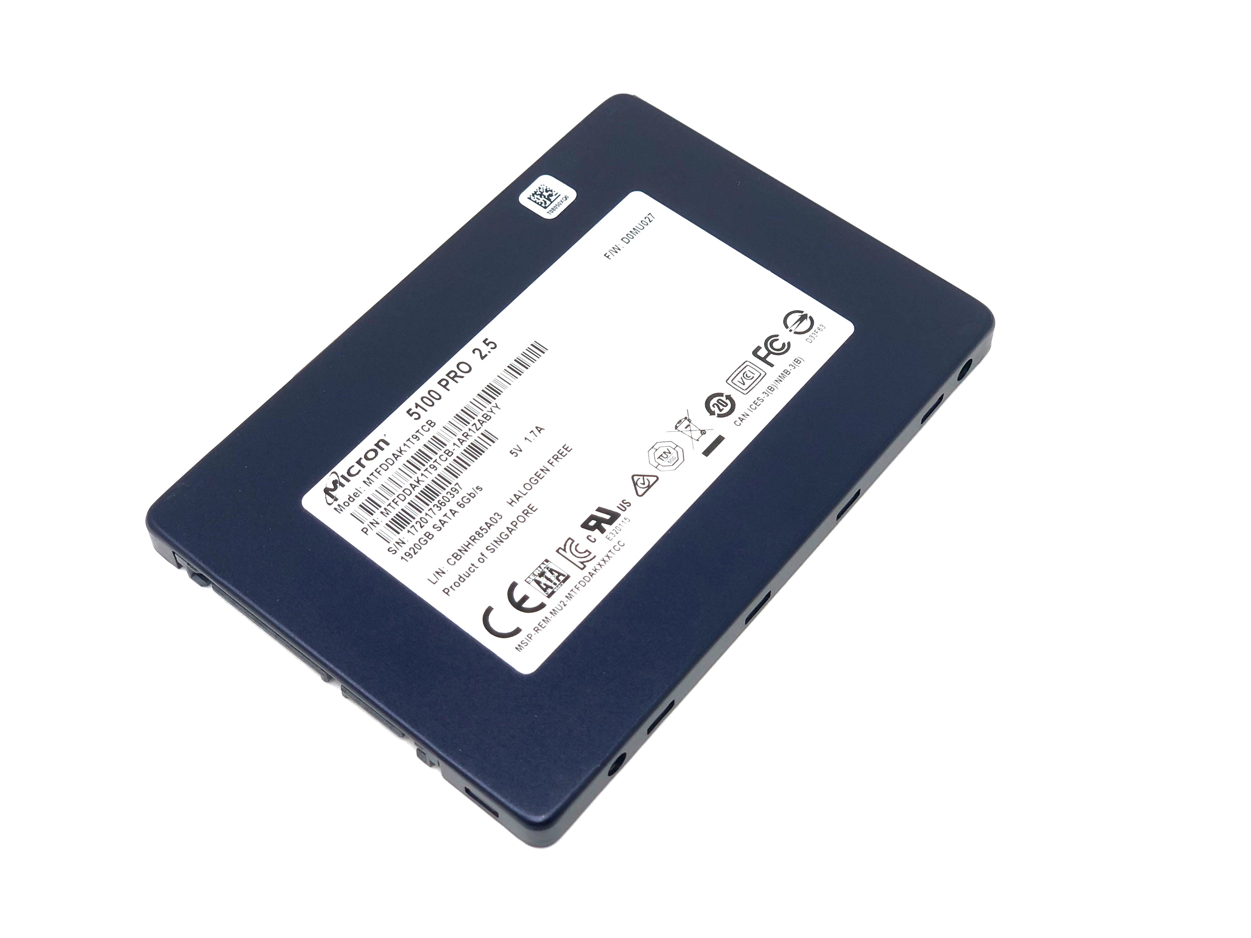 Micron 5100 Pro 1.92TB SATA 6Gbps 2.5'' SSD Solid State Drive (MTFDDAK1T9TCB)