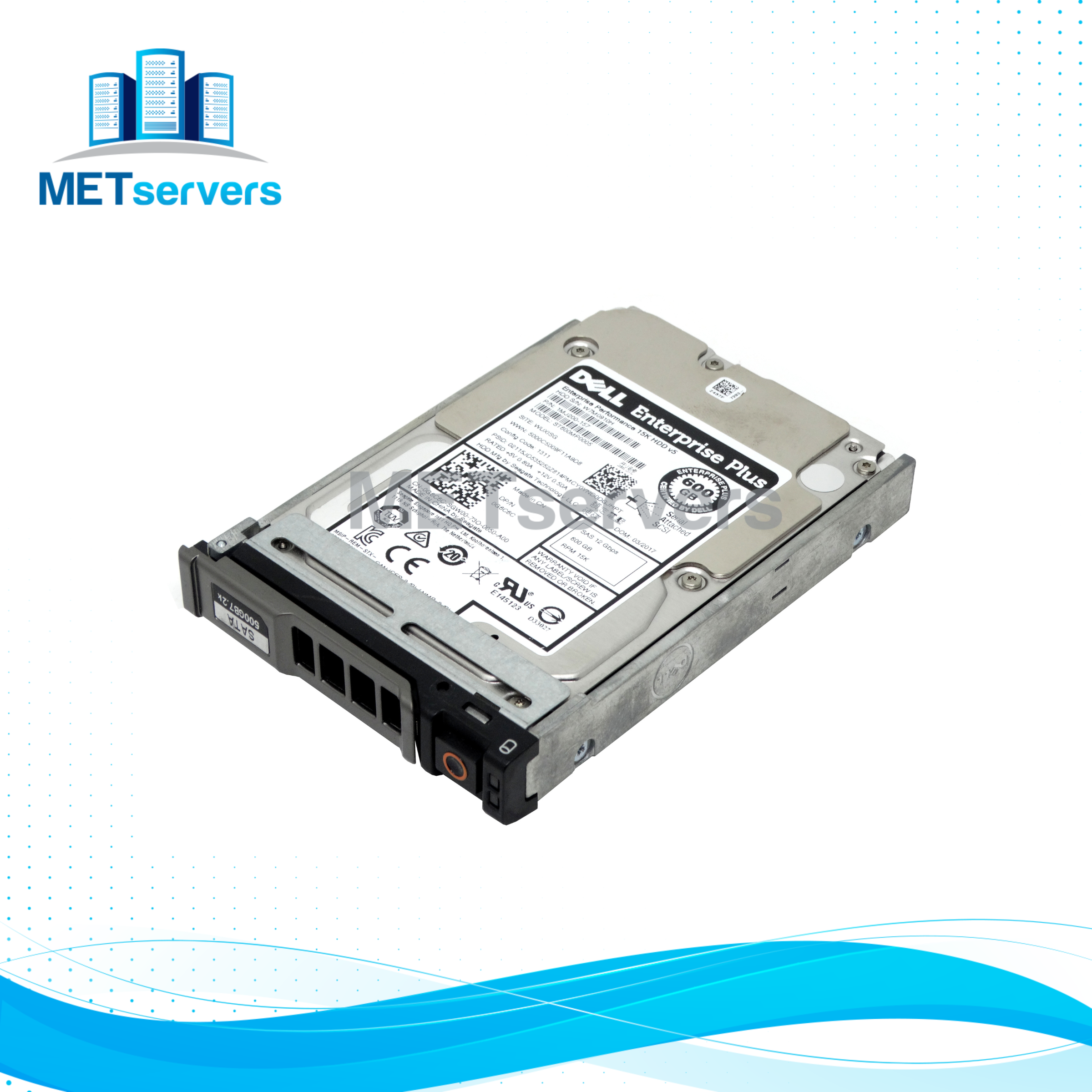Dell Enterprise 600GB 12Gbps 15K RPM SAS 2.5'' SFF HDD Hard Drive (1MJ200-157)
