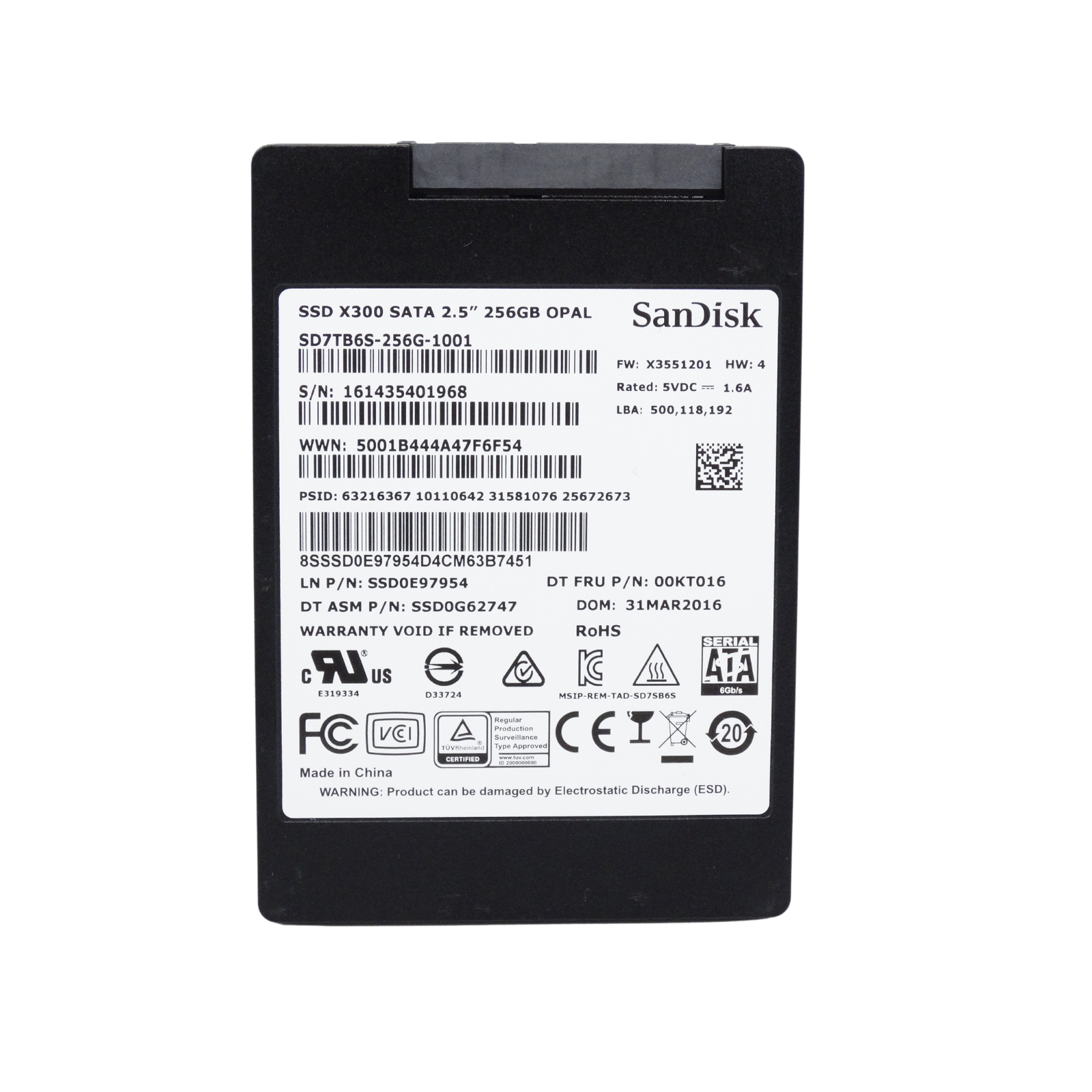 Lenovo 256GB MLC SATA 6Gbps 2.5'' SSD Solid State Drive (00KT016)