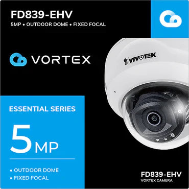 Vivotek FD839-EHV 5MP 30M IR H.265 Outdoor WDR Extreme Temp Dome, VORTEX