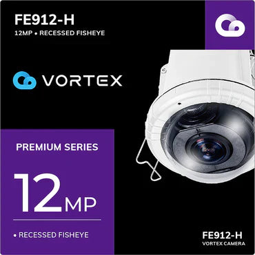 Vivotek FE912-H-1Y VORTEX Prem. 12MP Recessed 360° AI Fisheye, w/ 1-yr license