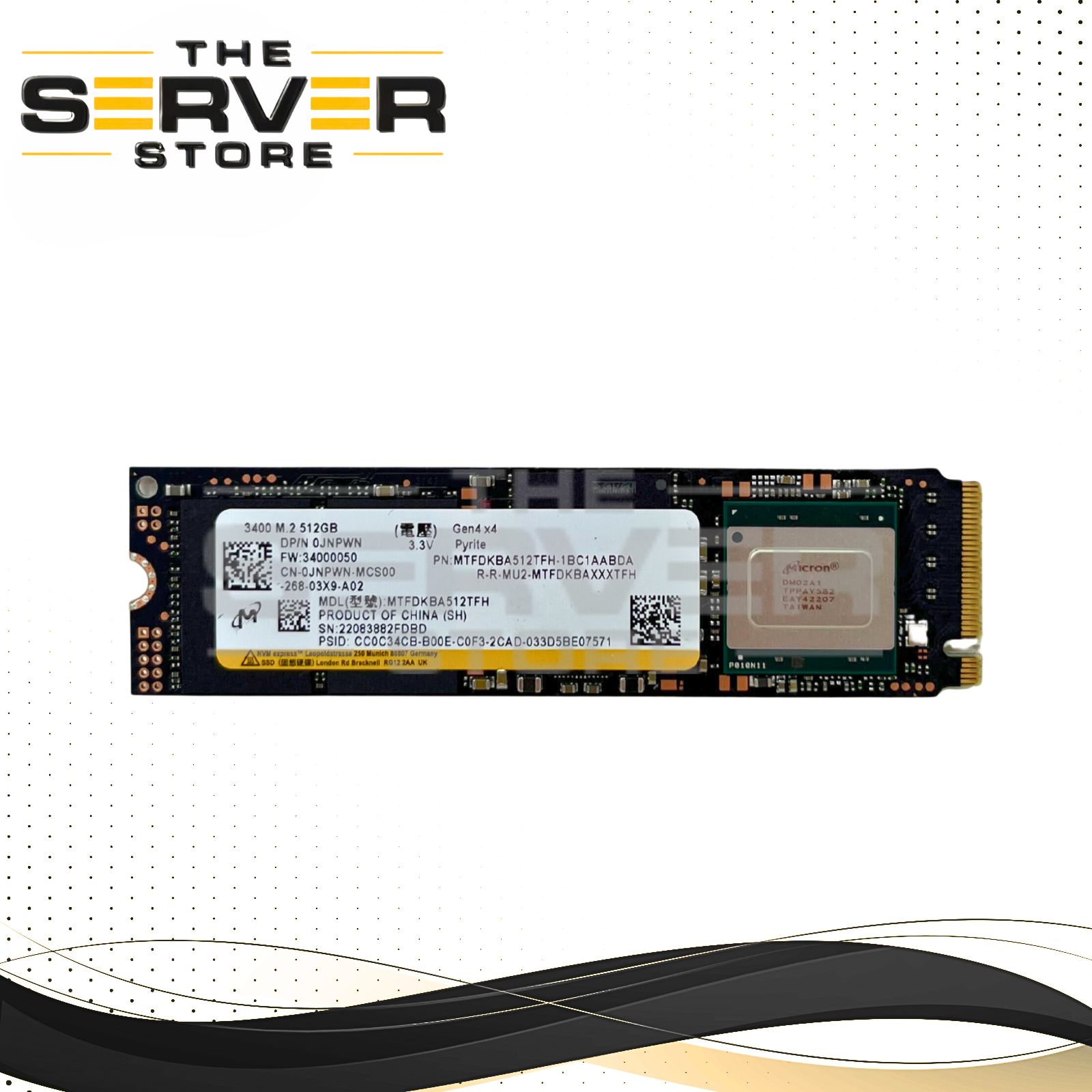 Dell 512GB NVME 2280 M.2 PCIe Gen 4.0 x4 SSD Micron 3400 Series MTFDKBA512TFH 0JNPWN JNPWN