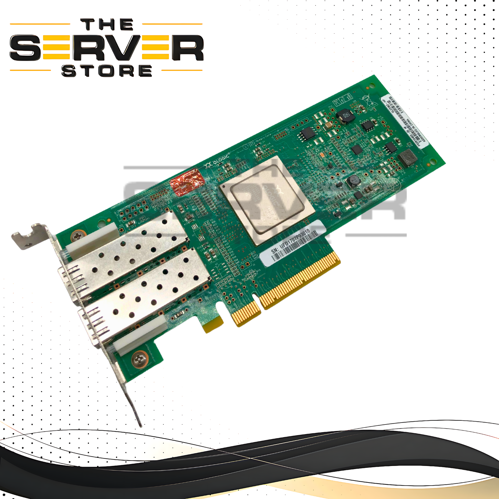 HP 82Q QLogic QLE2562 8Gb/s Dual-Port Fibre Channel (FC) Host Bus Adapter (HBA). P/N: QLE2562-HP, PX2810403-20, 584777-001, AJ764-63002, 489191-001.