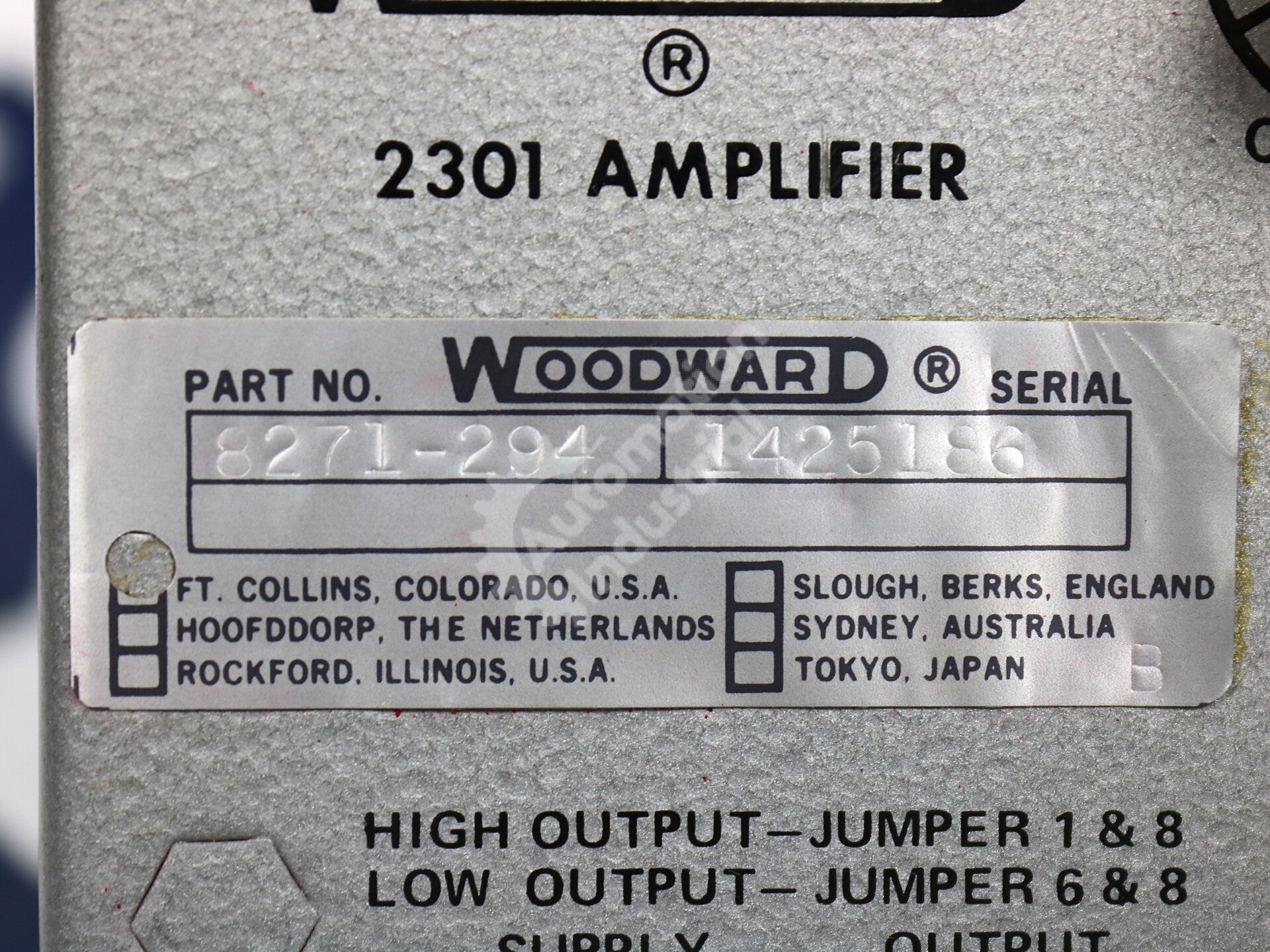 8271-294 By Woodward Speed Control Amplifier