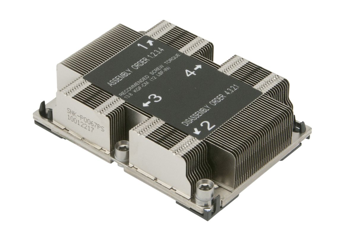 Supermicro 1U LGA3647 Passive CPU Heatsink for X11 Purley Platform (SNK-P0067PS)
