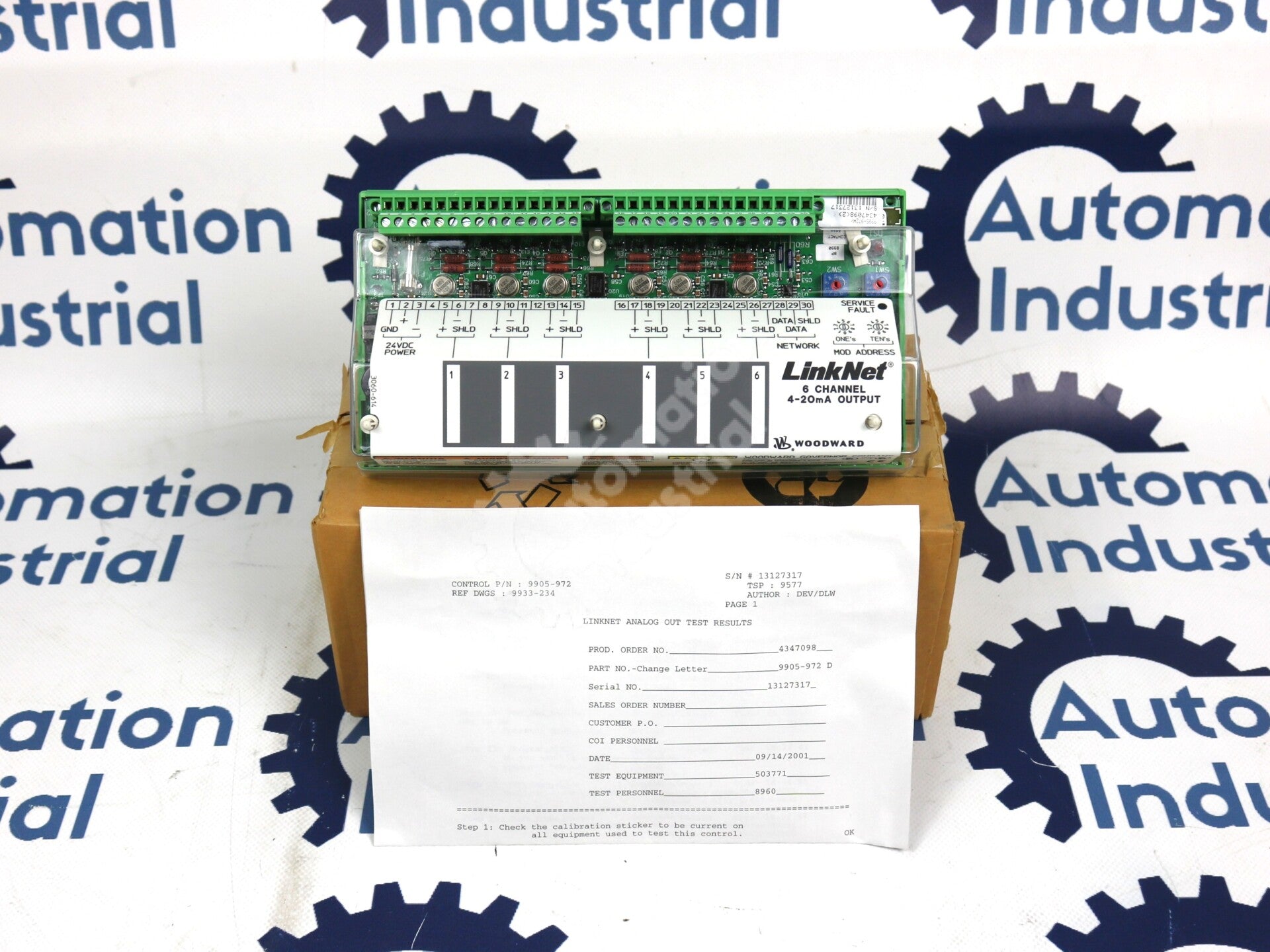 9905-972 By Woodward 4-20mA 6-Channel I/O Controller Module NSFP