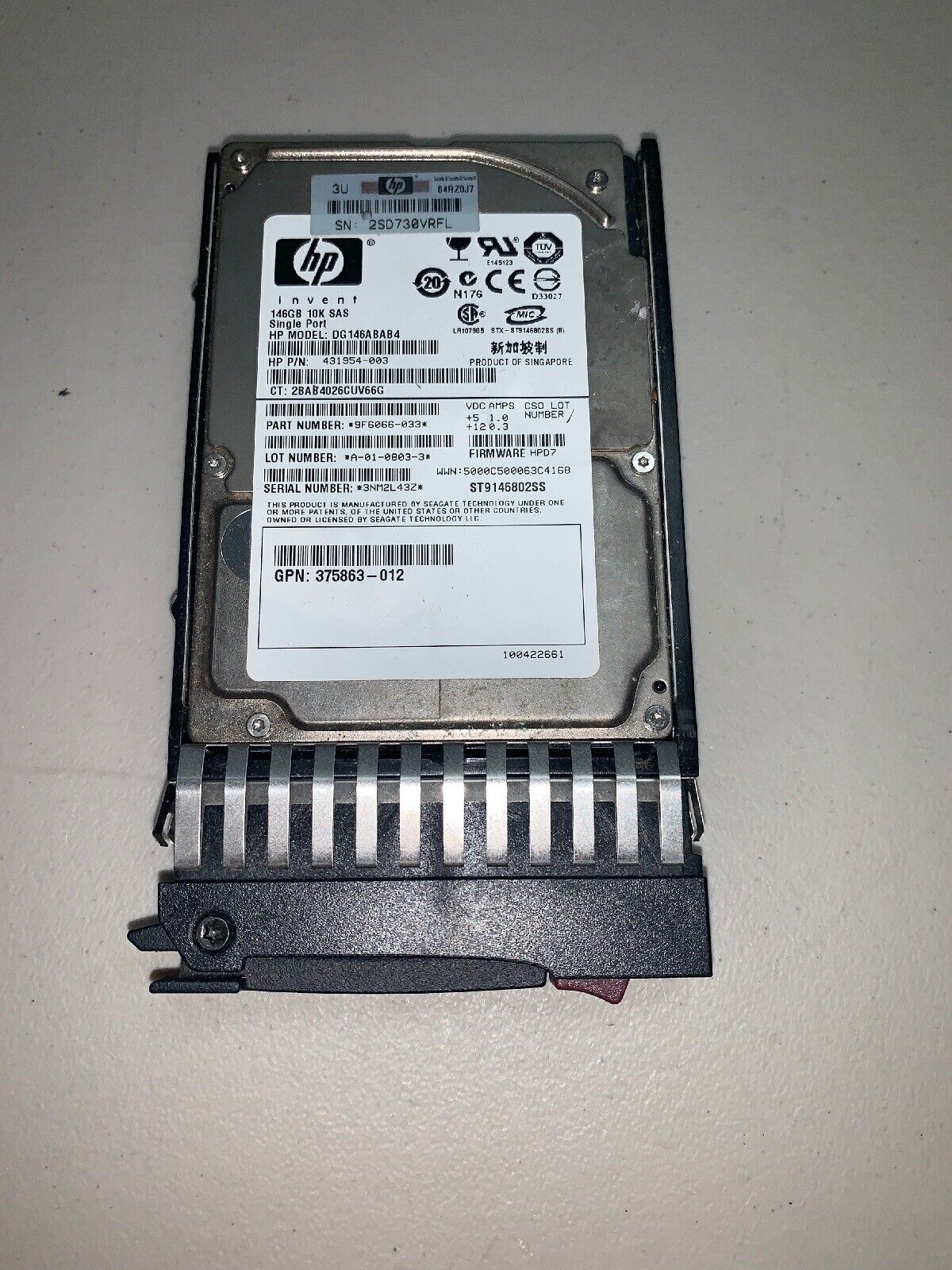 G5 G6 G7 2.5 146GB 10K RPM SAS SP HDD 432320-001 431954-003 DL360 DL380 102645912837