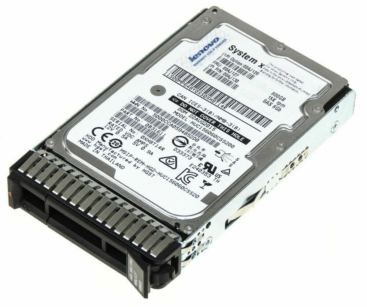00AJ126 00AJ130 00AJ127 600 GB 15K 6G 2.5" SAS G3HS HDD