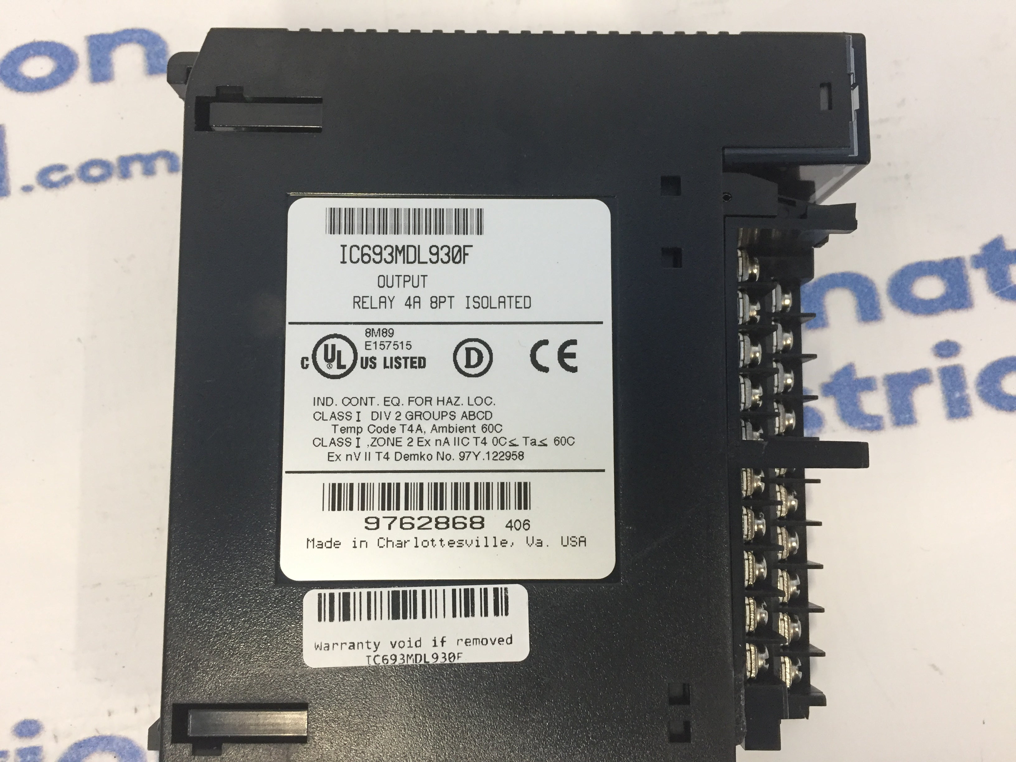 GE Fanuc IC693MDL930 Output Relay 4A 8PT Isolated Module