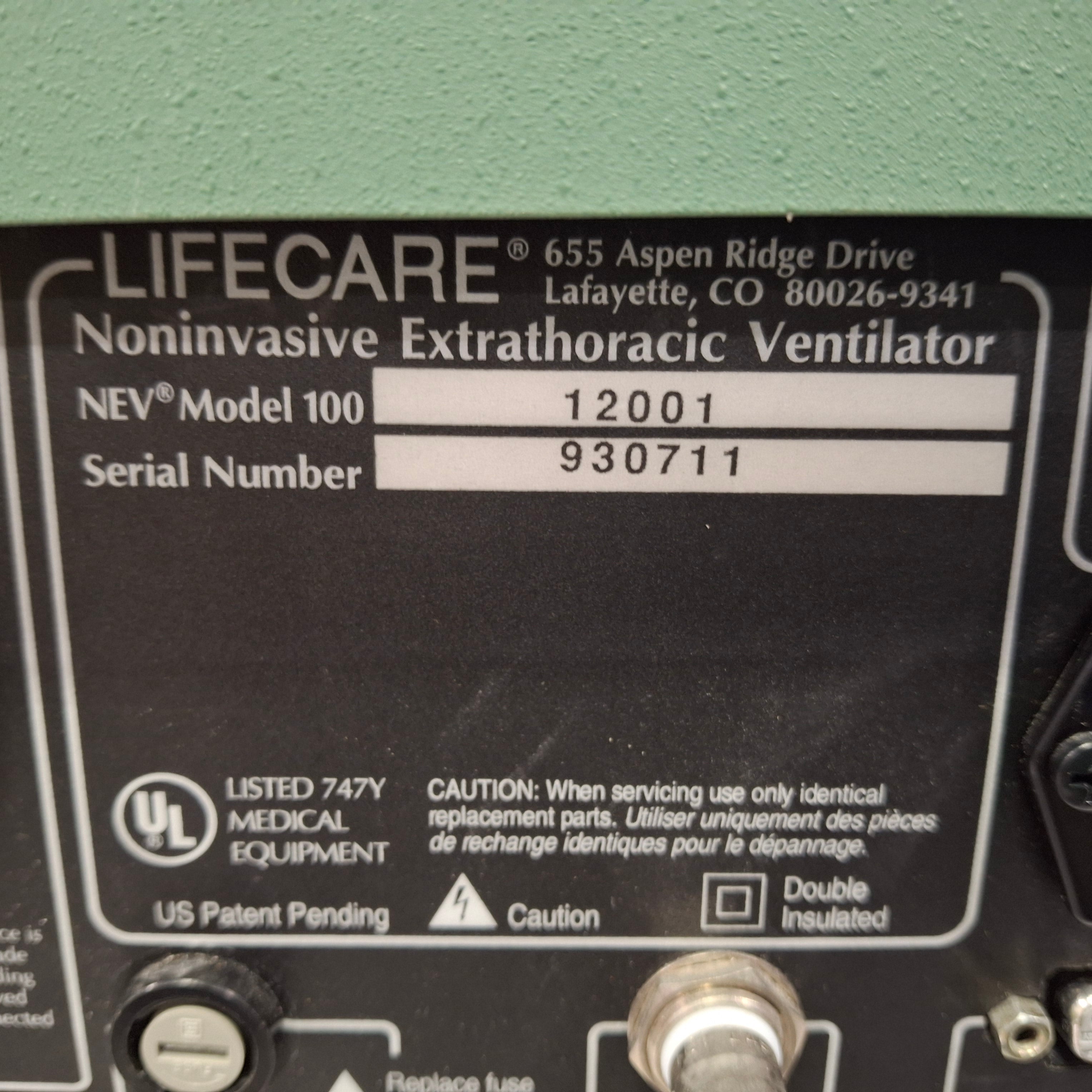 LifeCare NEV-100 Portable Lifecare Ventilator