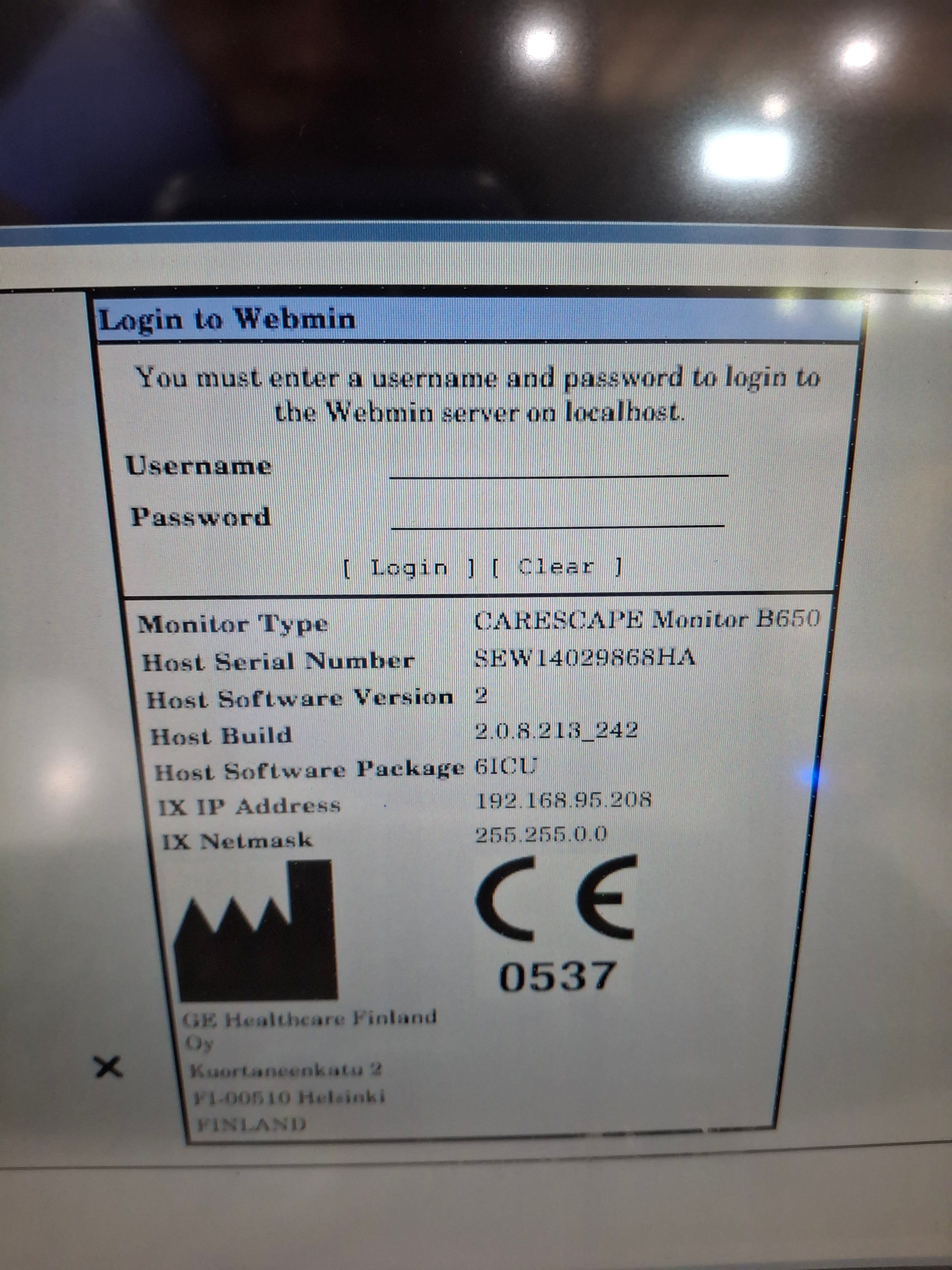 GE Healthcare Carescape B650 Critical Care Patient Monitor