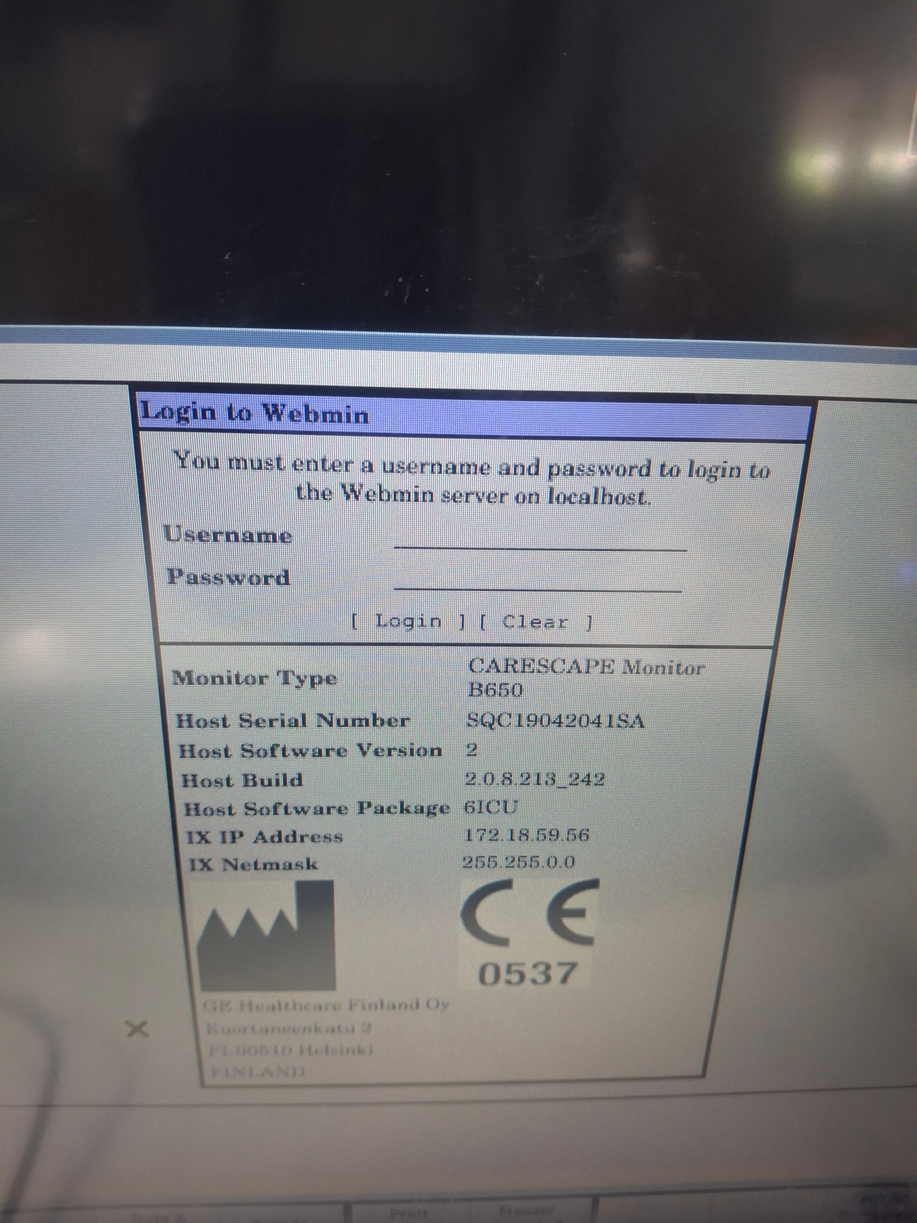 GE Healthcare Carescape B650 Critical Care Patient Monitor