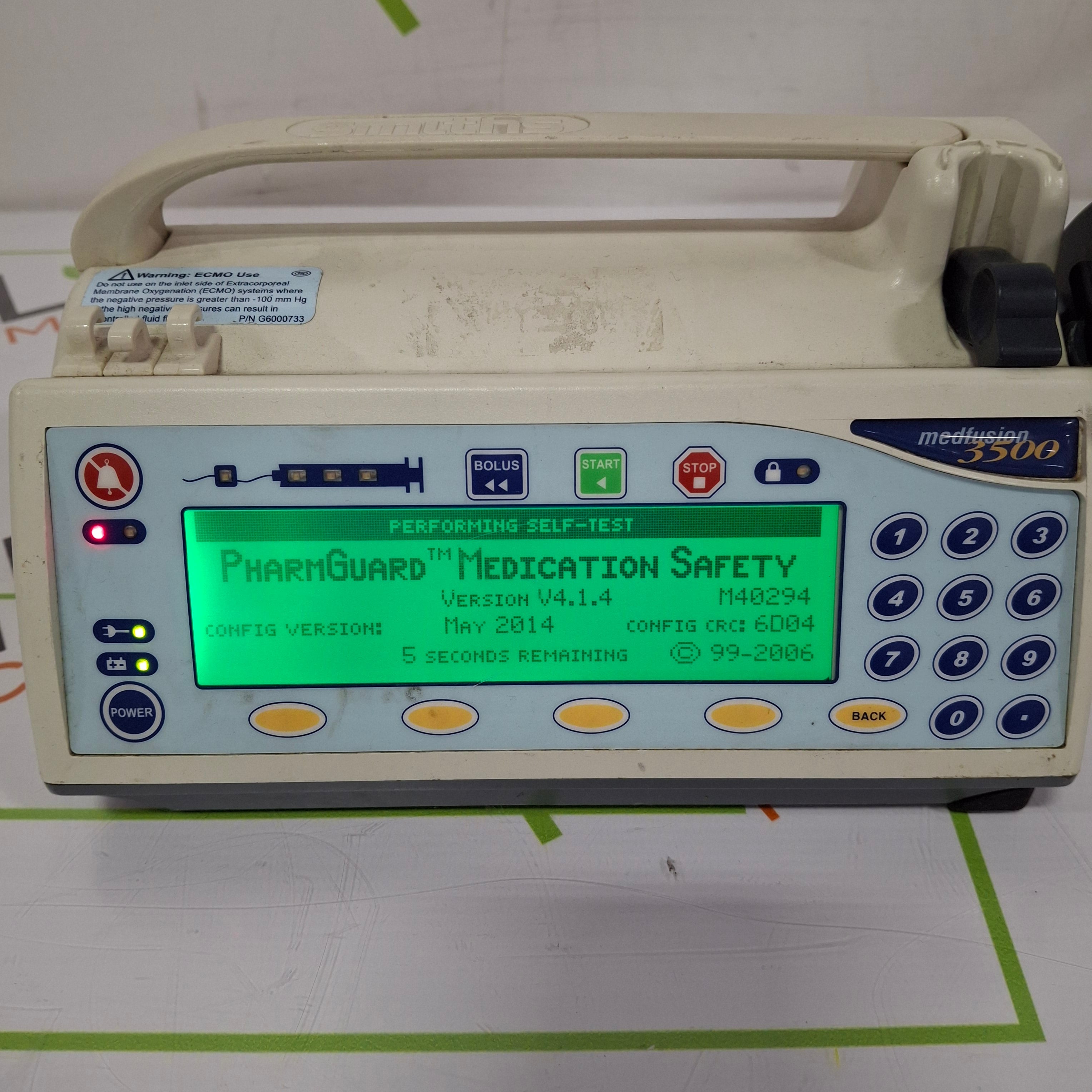 Smiths Medical Medfusion 3500 Version 4 Syringe Infusion Pump