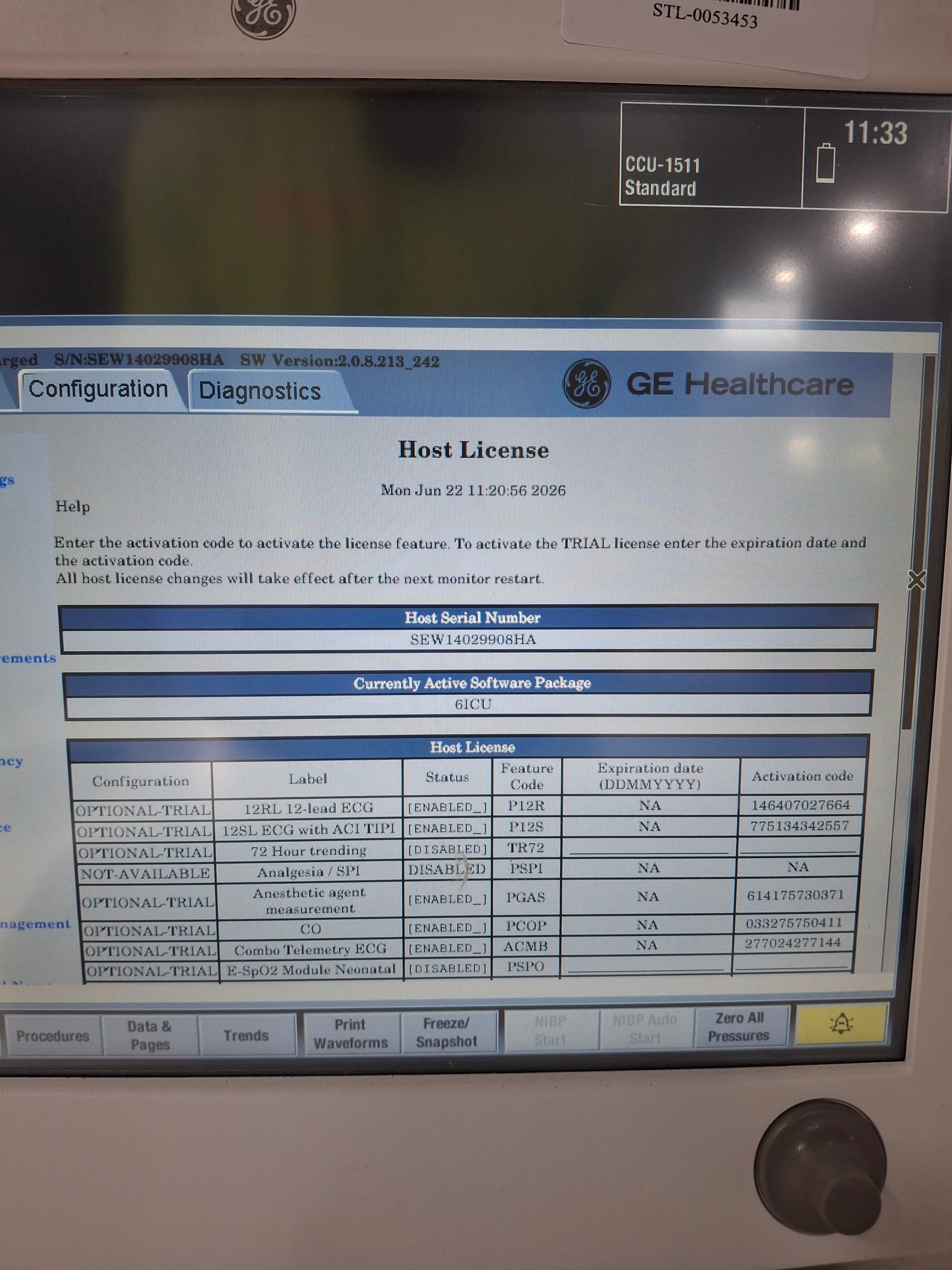 GE Healthcare Carescape B650 Critical Care Patient Monitor