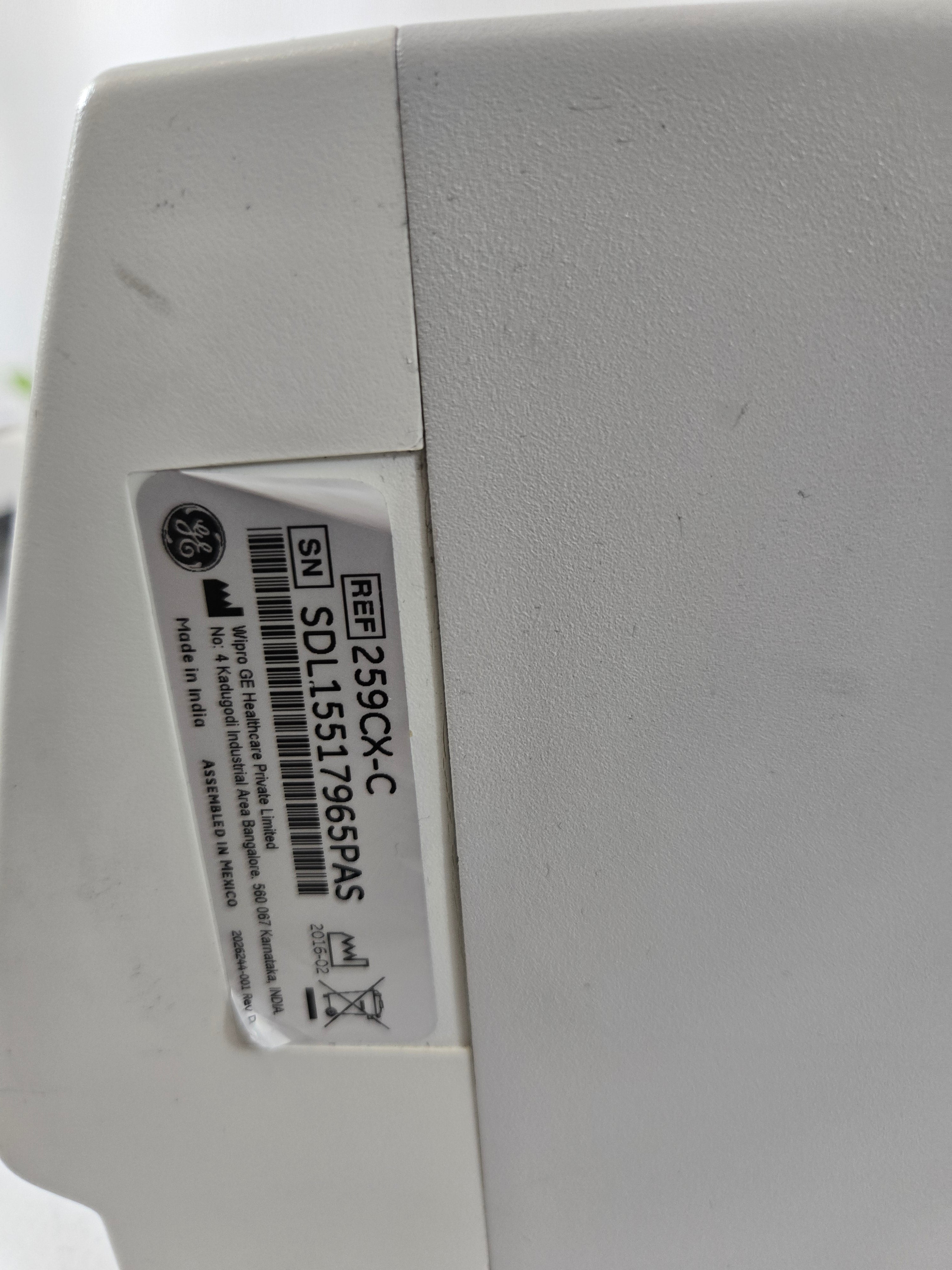 GE Healthcare Corometrics 250cx Series Model 259cx-c Fetal Monitor