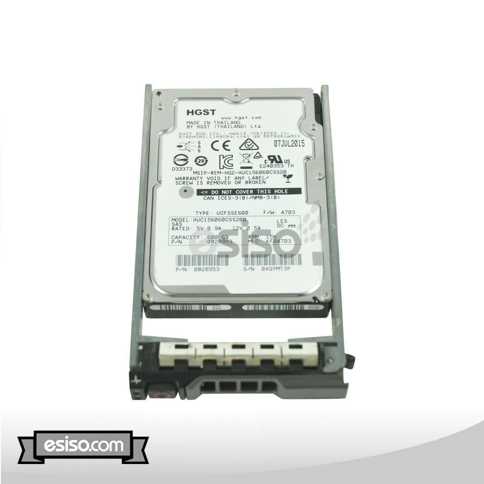 NEW 600GB 15K 12G 2.5'' SAS HDD FOR DELL POWEREDGE T610 T620 T710 1 YR WARRANTY 695976748010-FoxTI