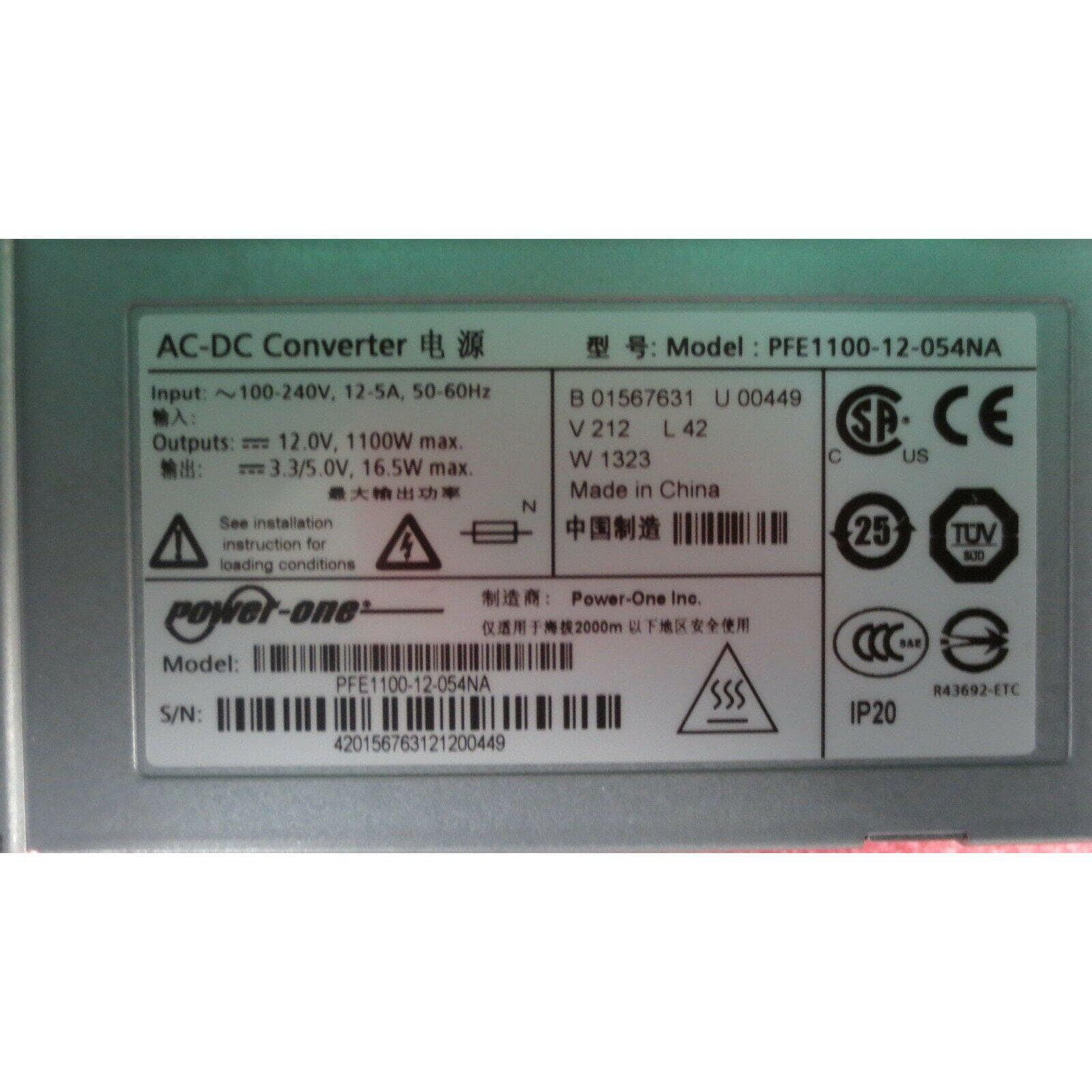 PFE1100-12-054NA - POWER ONE - Rack Mount Power Supplies 90-264VAC 1100W 12V-FoxTI