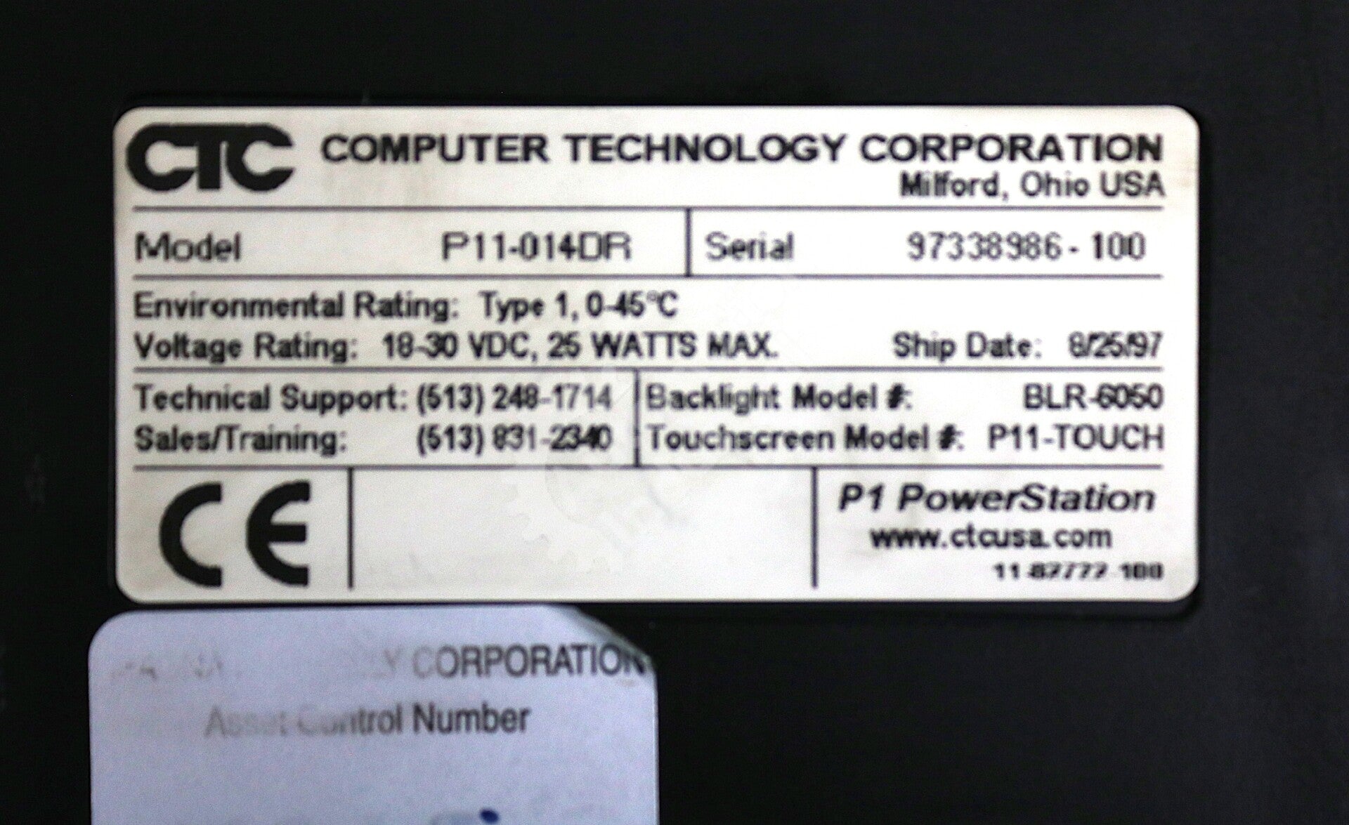 P11-014DR CTC Parker Automation 24VDC 6In P1 Powerstation Operator Interface