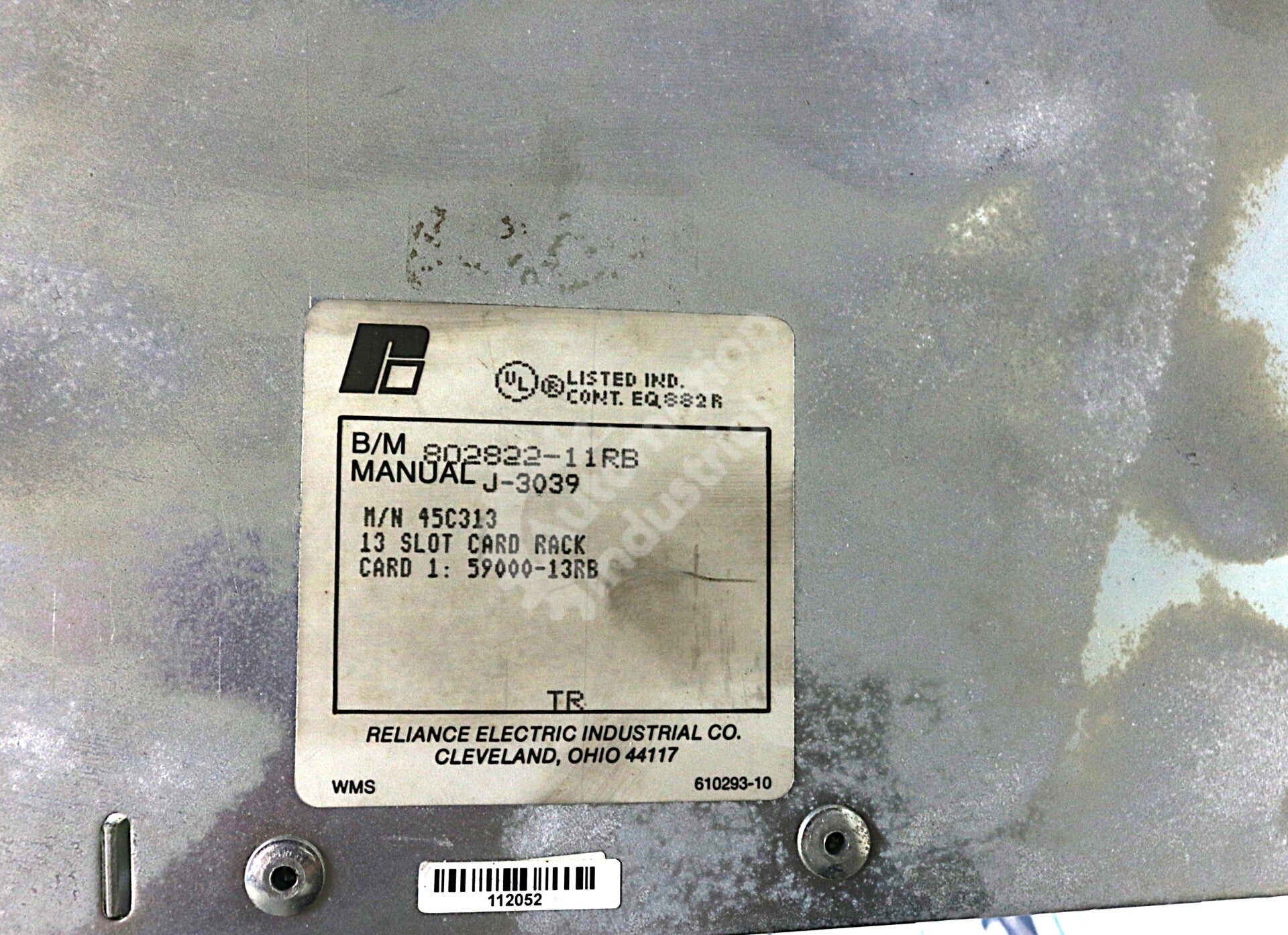 45C313 By Reliance Electric 802822-11RB 13 Slot Card Rack