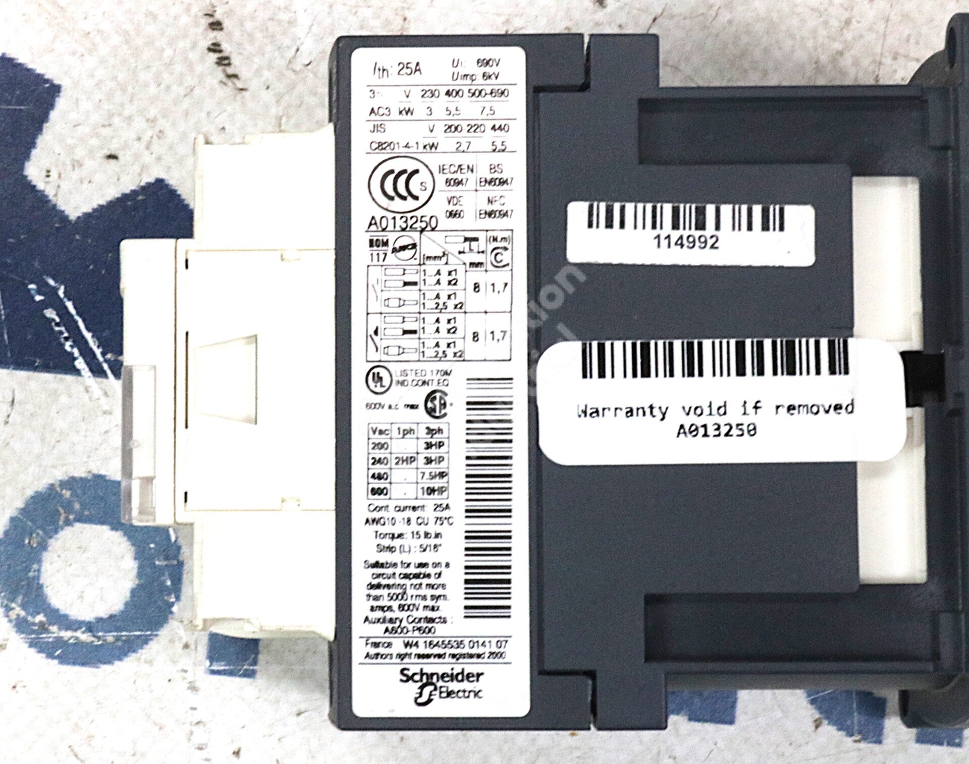 A013250 By Scheider Electric 24VDC Telemecanique Contactor