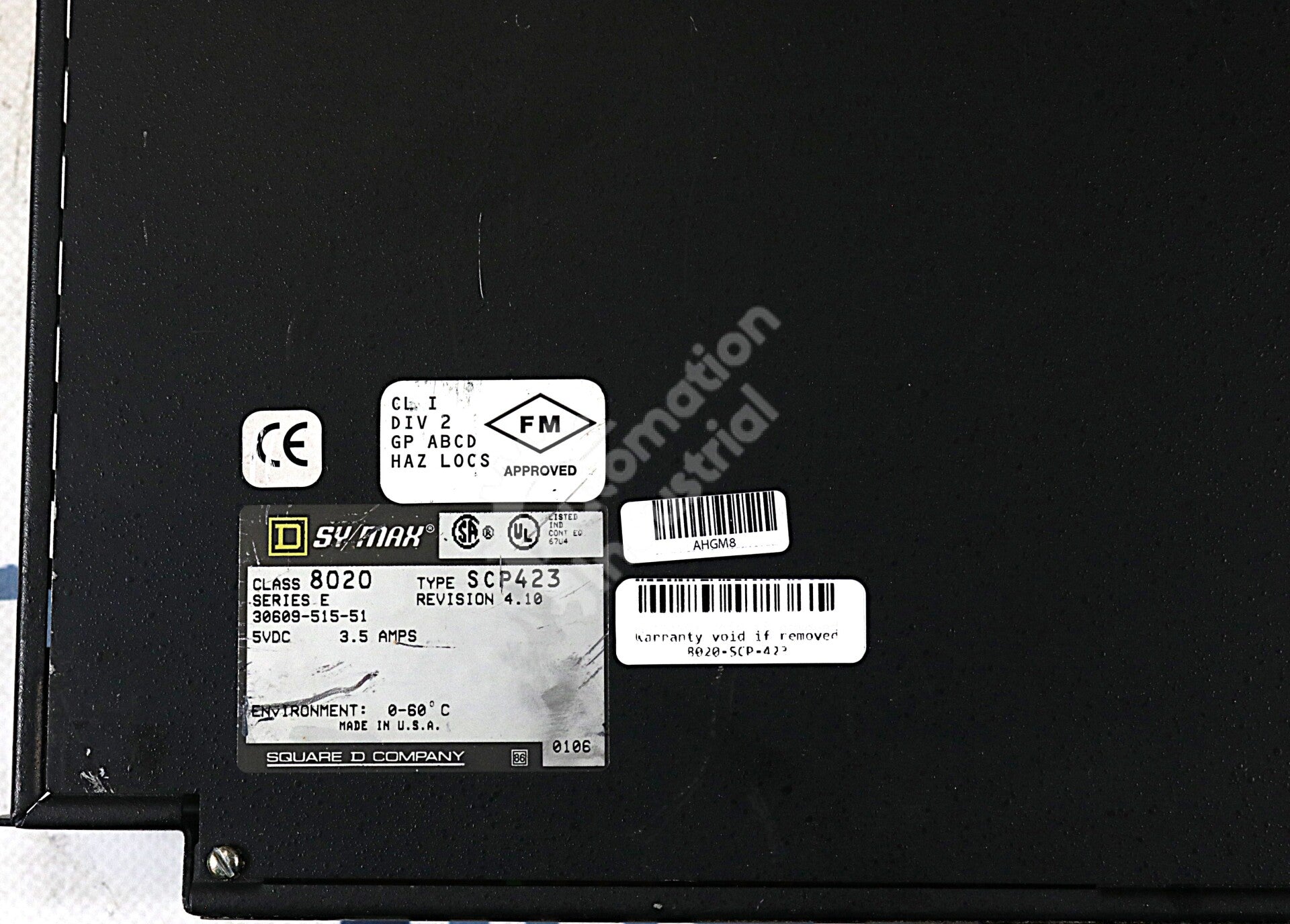 SCP-423 By Square D Sy/Max Class 8020 5VDC 400 CPU Processor Module