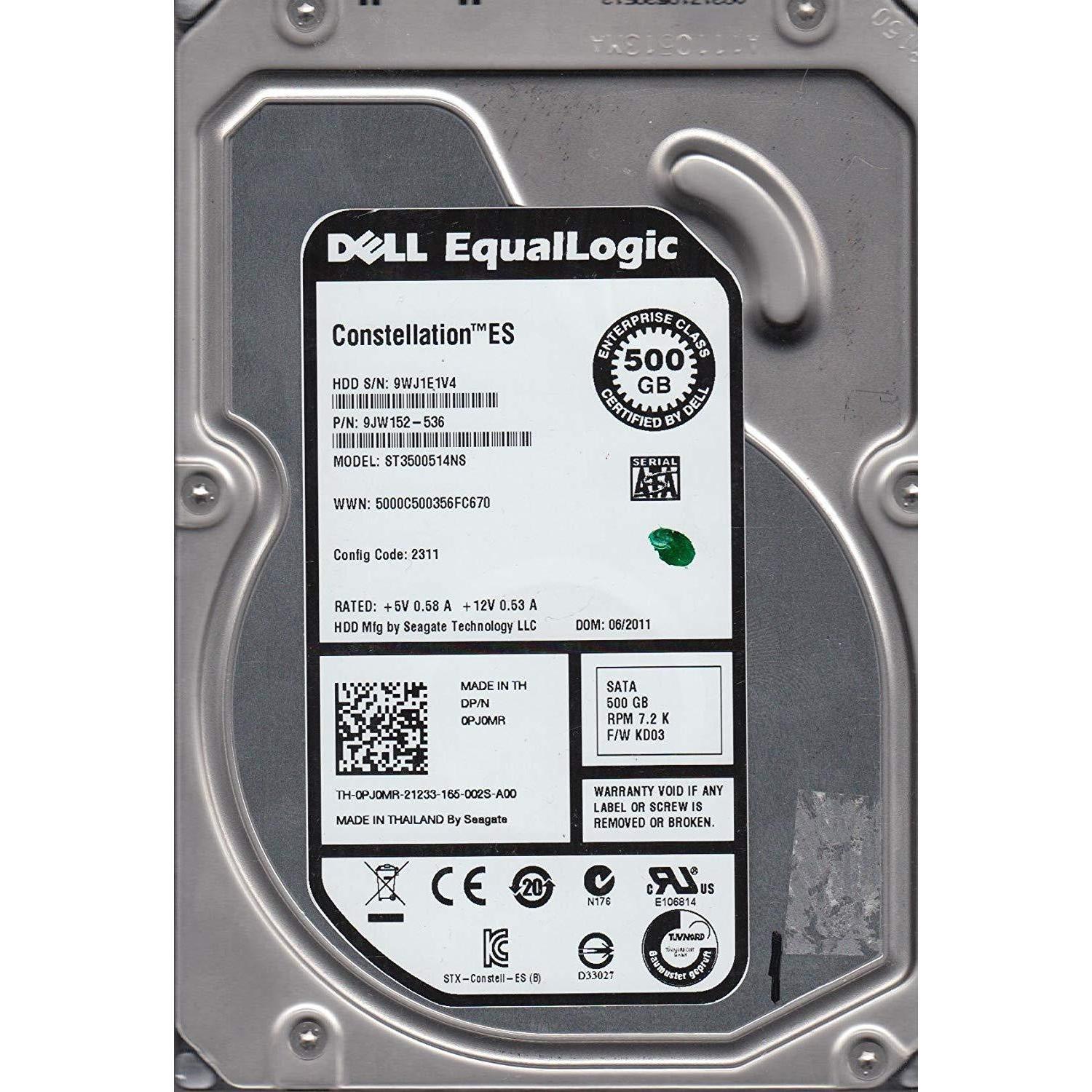 ST31000524NS, 9WK, KRATSG, PN 9JW154-536, FW KD03, Dell 1TB SATA 3.5 Hard Drive-FoxTI