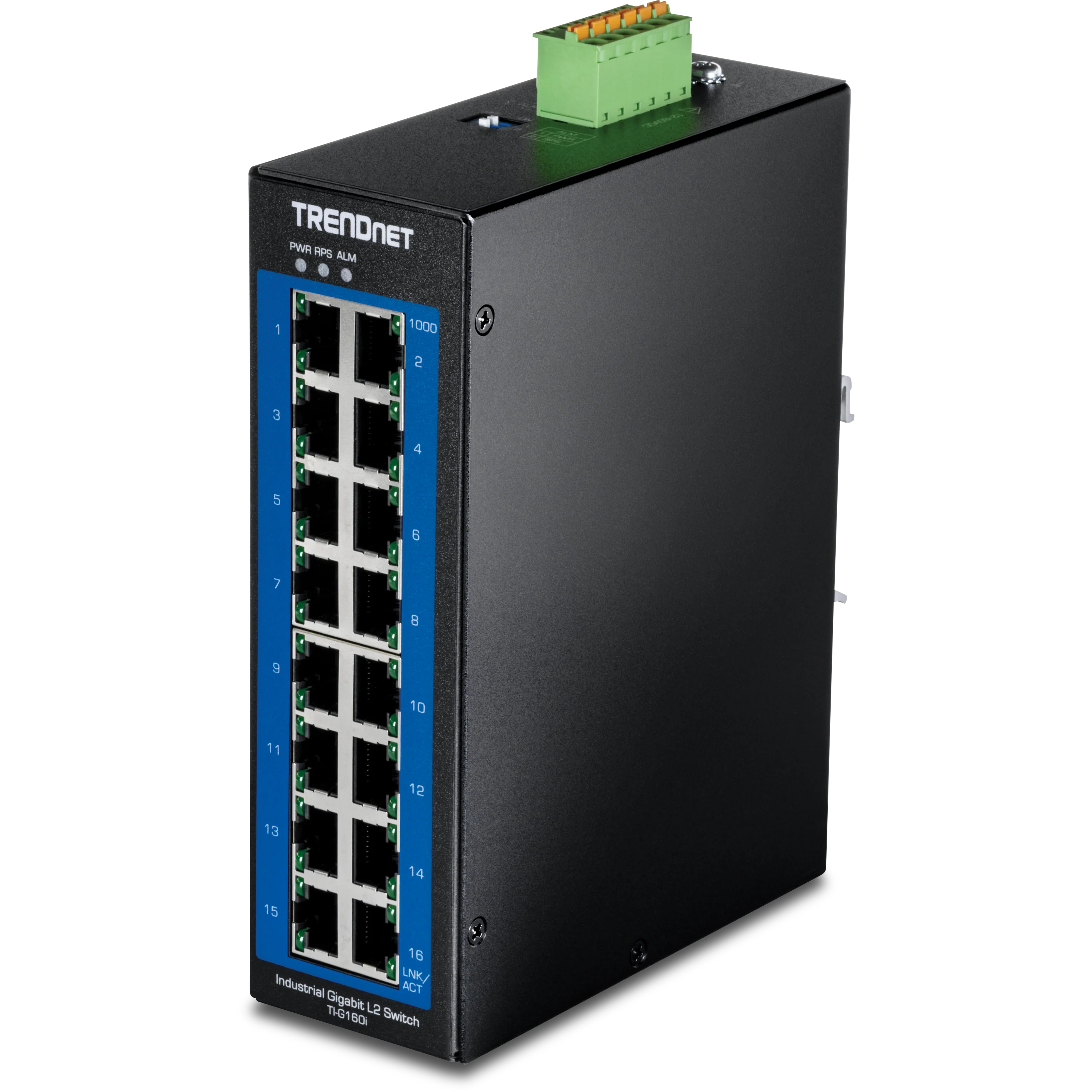 TRENDnet TI-G160i 16-Port Industrial Gigabit L2 Managed DIN-Rail Switch