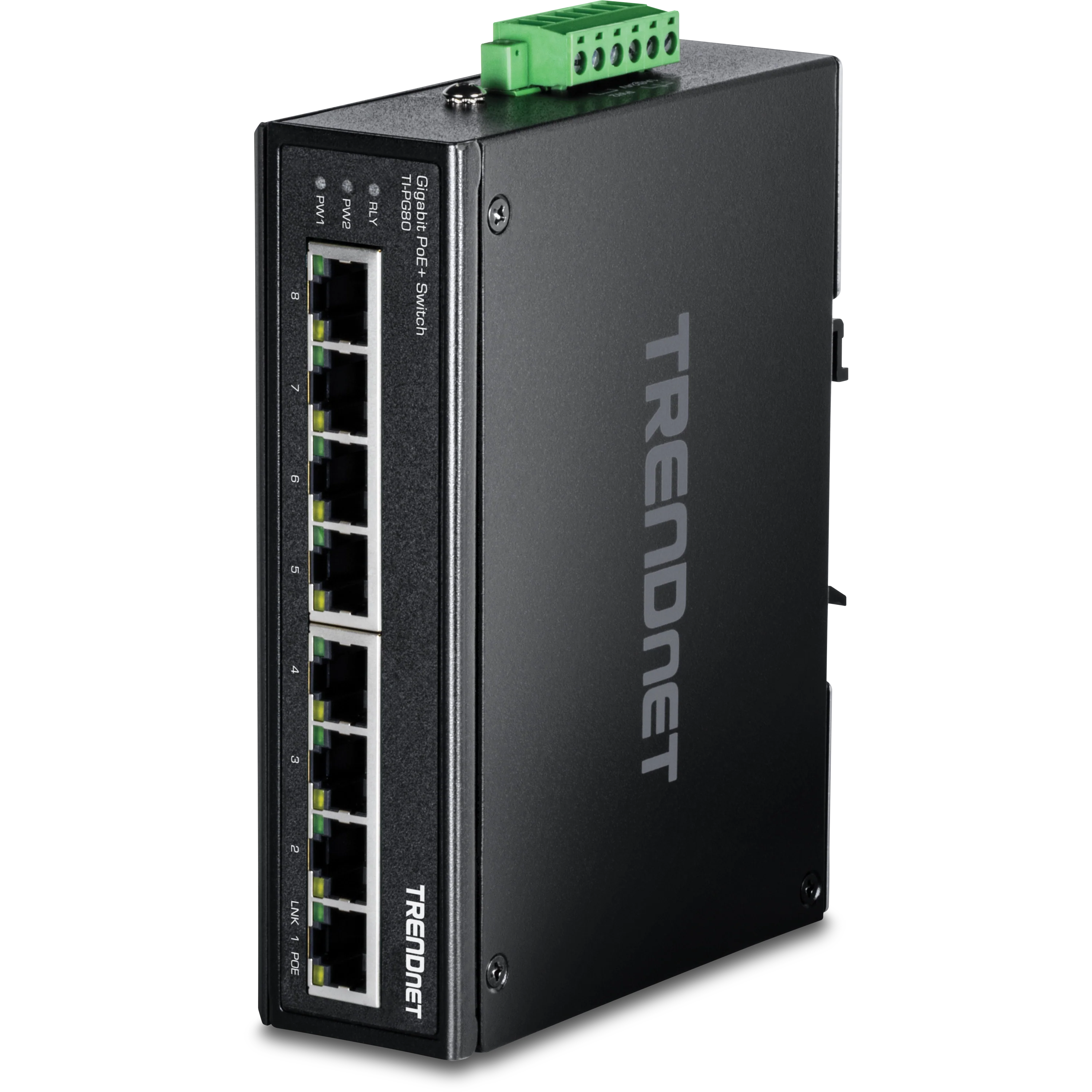 TRENDnet TI-PG80 8-Port Hardened Industrial Gigabit PoE+ Switch