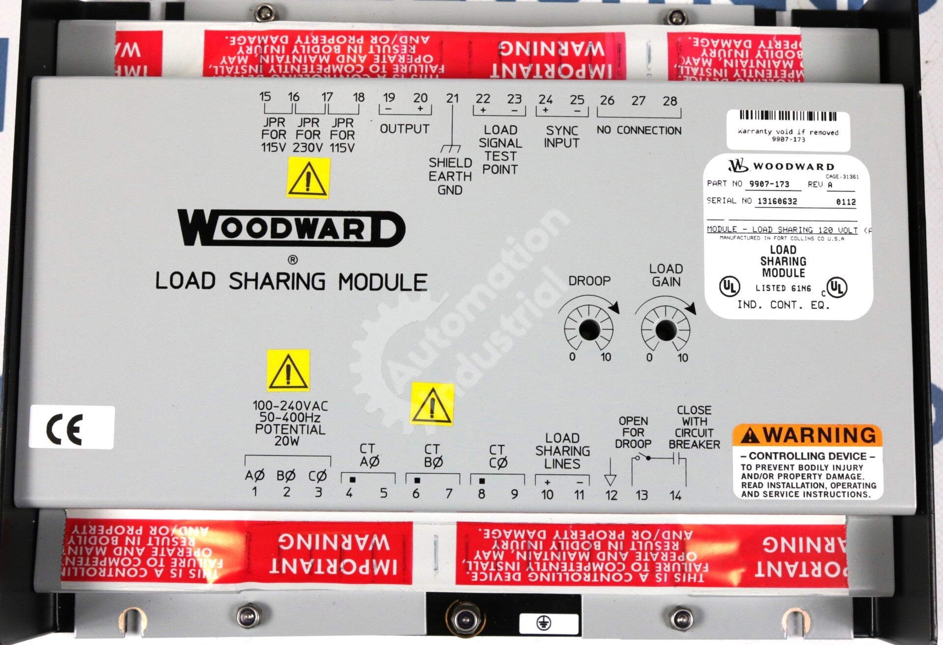 9907-173 By Woodward Load Sharing Module New Open Box