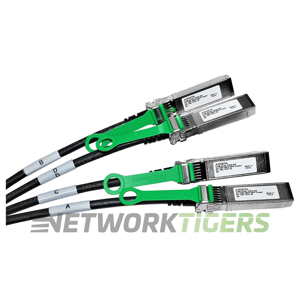 Arista CAB-Q-4S-100G-3M 3m 100GB QSFP to 4x 25GB SFP28 DA Breakout Cable