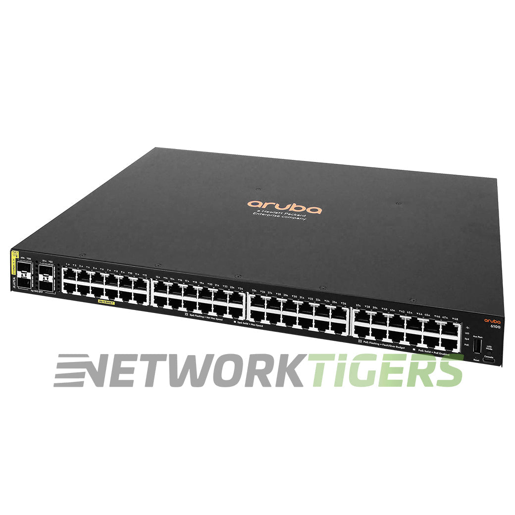 NEW HPE Aruba JL675A CX 6100 Series 48x 1GB PoE RJ45 4x 10GB SFP+ Switch