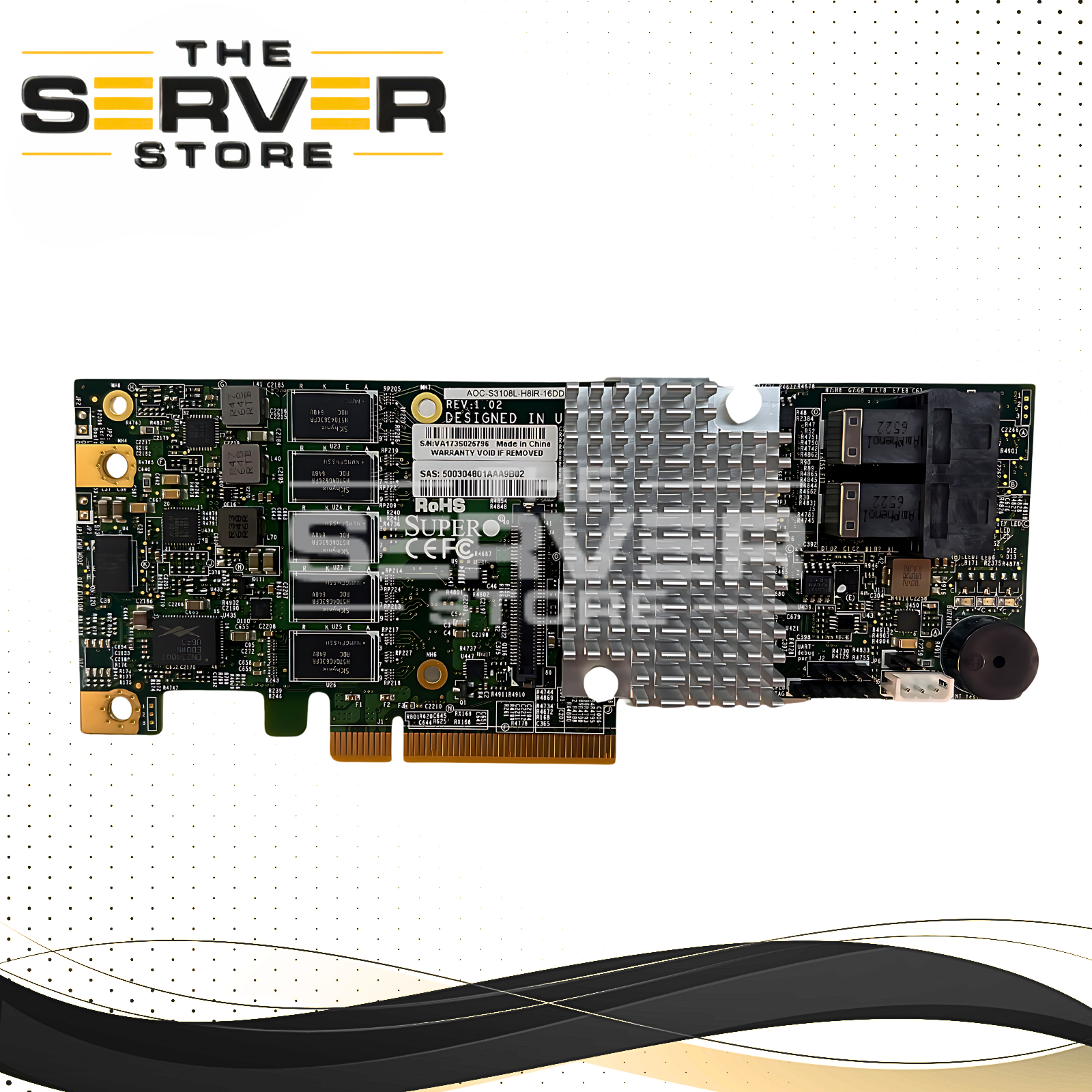 (No Cache/Battery/Bracket) Supermicro Add-On 12G 8 Port SAS Raid Card AOC-S3108L-H8IR-16DD