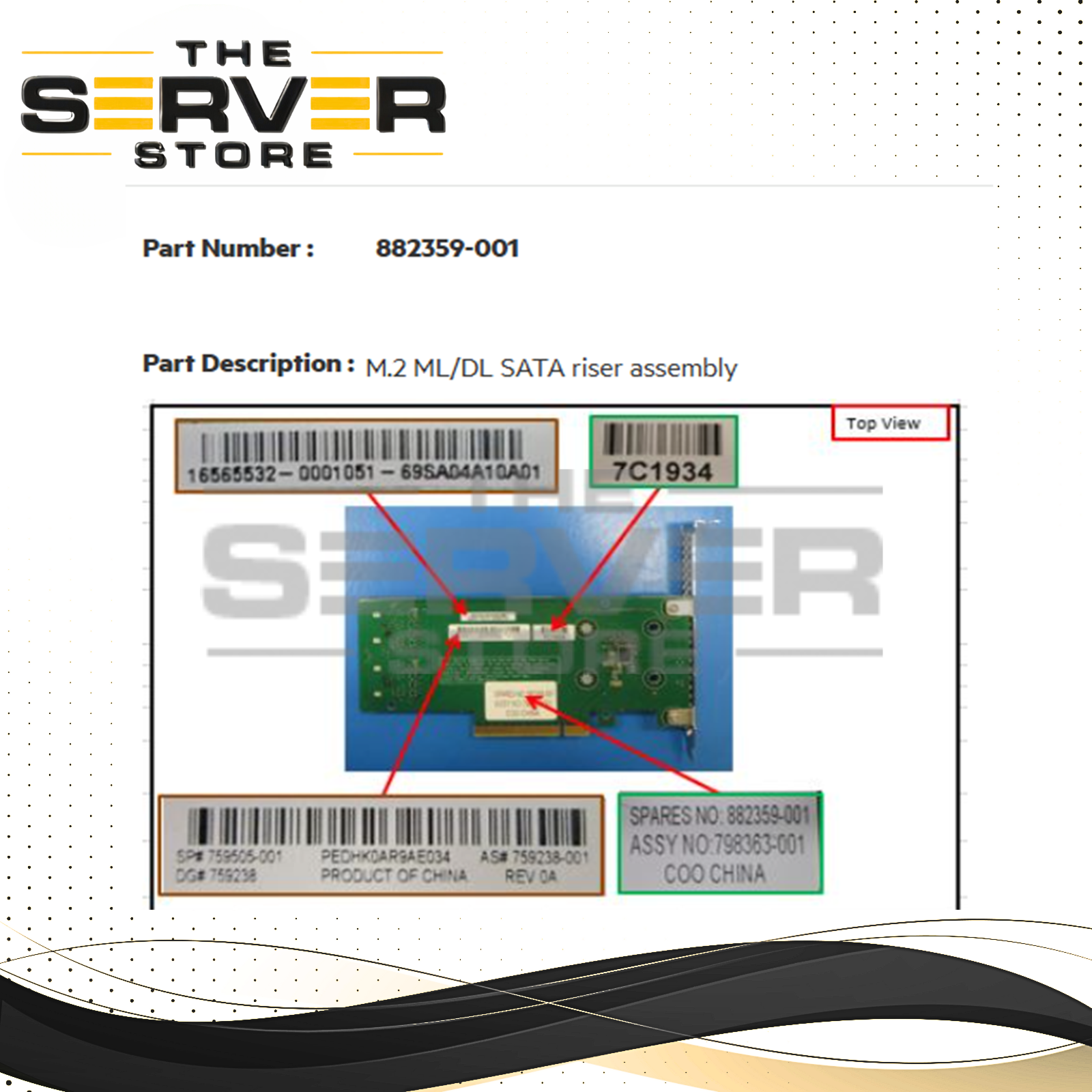HPE SATA M.2 ML/DL Dual Drive PCIe Riser Card (Card Only) 777894-B21