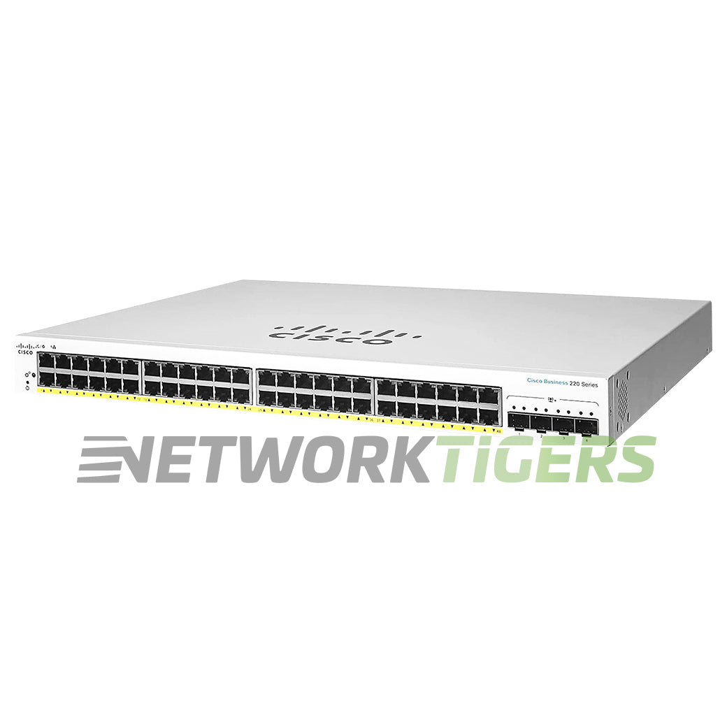 Cisco CBS220-48P-4X-NA Business 220 48x 1GB PoE+ RJ45 4x 10GB SFP+ Switch