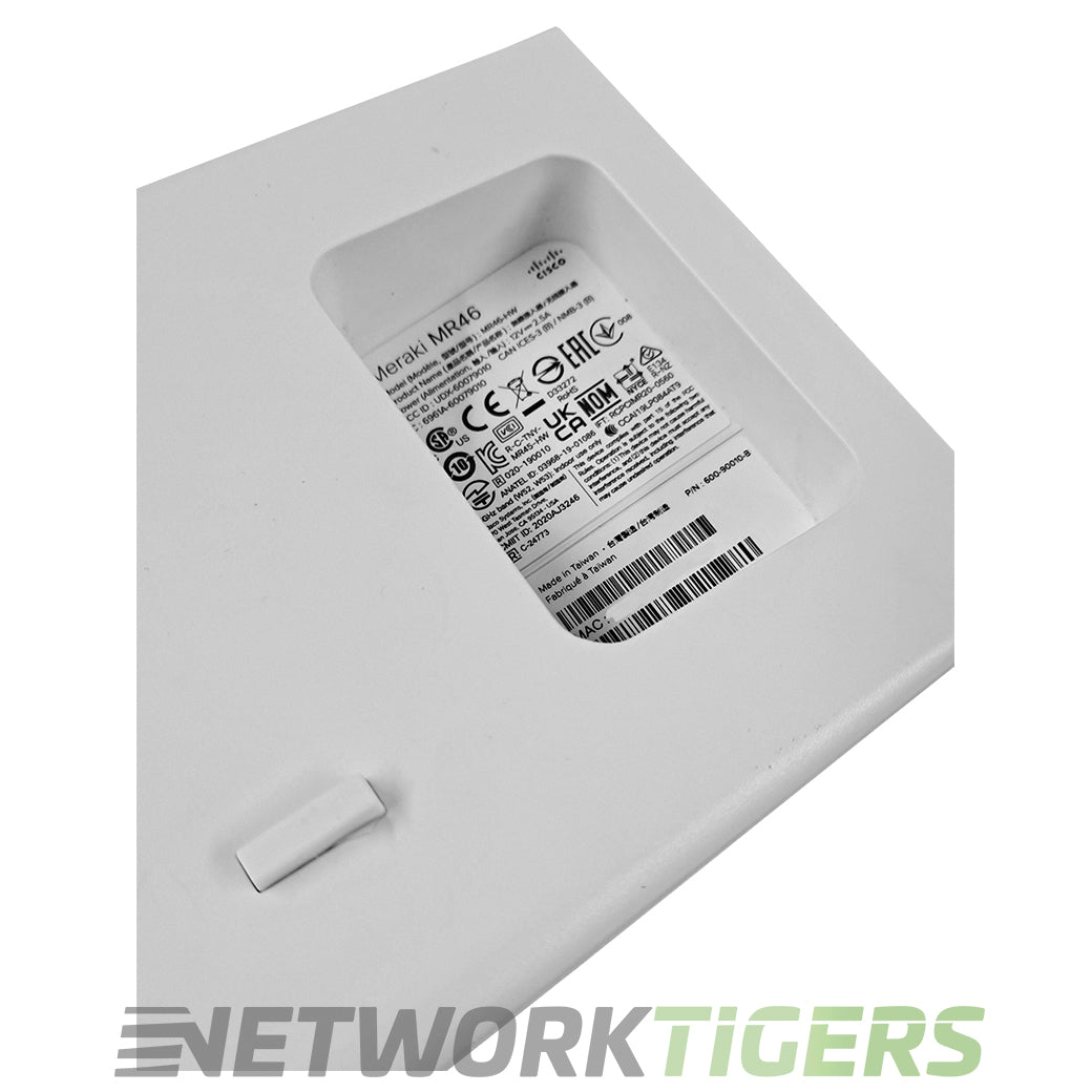 Cisco Meraki MR46-HW Quad-Radio 4x4:4 802.11ax WiFi 6 Unclaimed WAP w/Wall mount