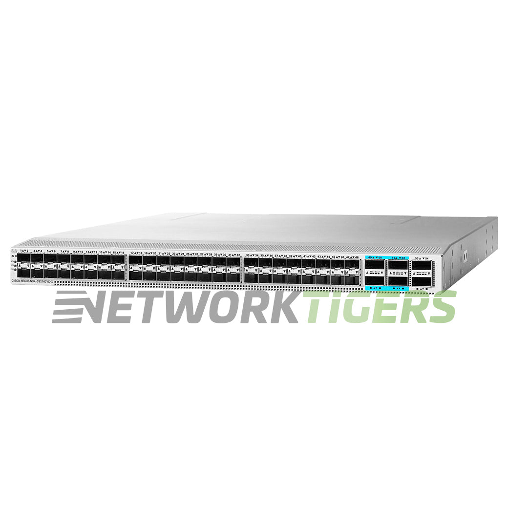 Cisco N9K-C92160YC-X 48x 25GB SFP28 6x 40GB QSFP+ Front-to-Back Airflow Switch