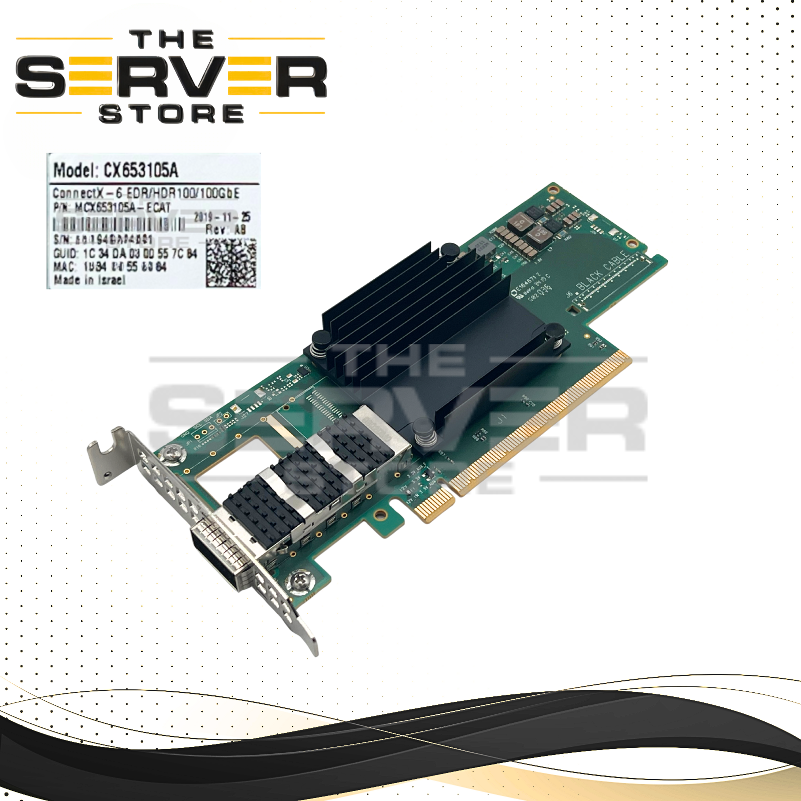 Nvidia Mellanox ConnectX-6 VPI CX653105A Single Port QSFP56 100GB EDR/HDR Network Interface Card (NIC) MCX653105A-ECAT