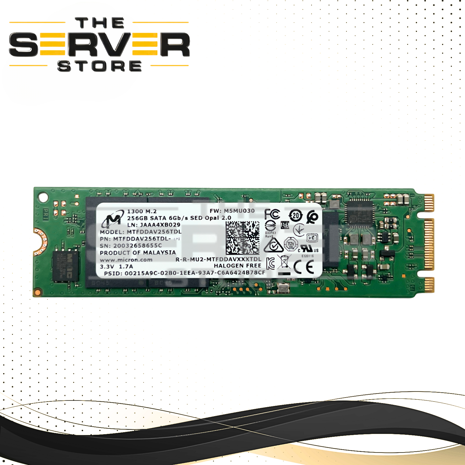 (90-81% Health) Micron 256GB SATA 6G 2280 M.2 SED SSD 1300 Series MTFDDAV256TDL