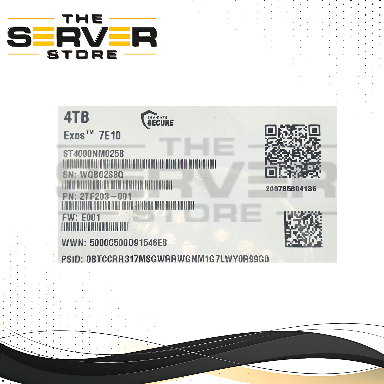Seagate 4TB SAS 12G 7.2K RPM LFF 3.5" HDD Exos 7E10 Series ST4000NM025B