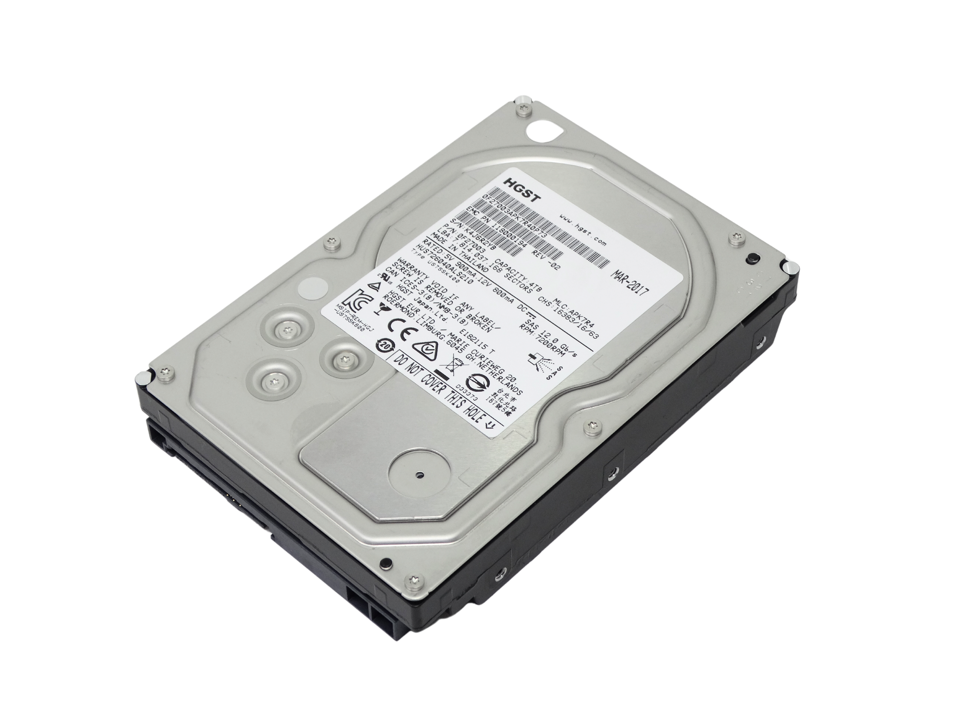HGST 4TB SAS 7.2K 12Gbps 3.5'' HDD Hard Drive (HUS726040ALS210)