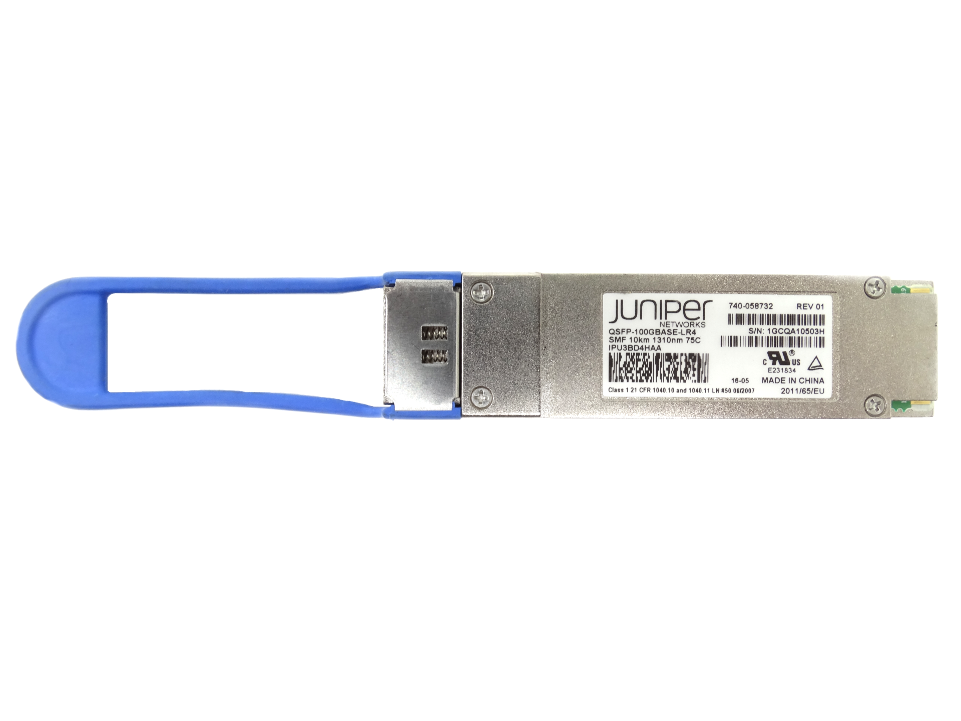 Juniper QSFP-100GBASE-LR4 REV 01 SMF 10km 1310nm 75C IPU3BD4HAA Transceiver (740-058732)