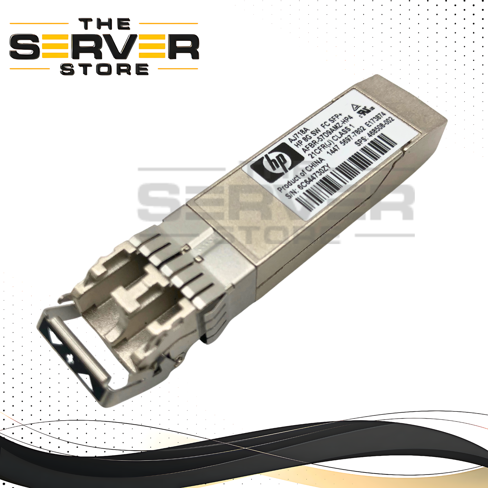 HPE 8Gb Short-Wave (SW) Fibre Channel (FC) SFP+ Optical Transceiver Module for BladeSystem & ProLiant Servers. OEM by Avago. P/N: AJ718A, 468508-002, AFBR-57D9AMZ-HP4.
