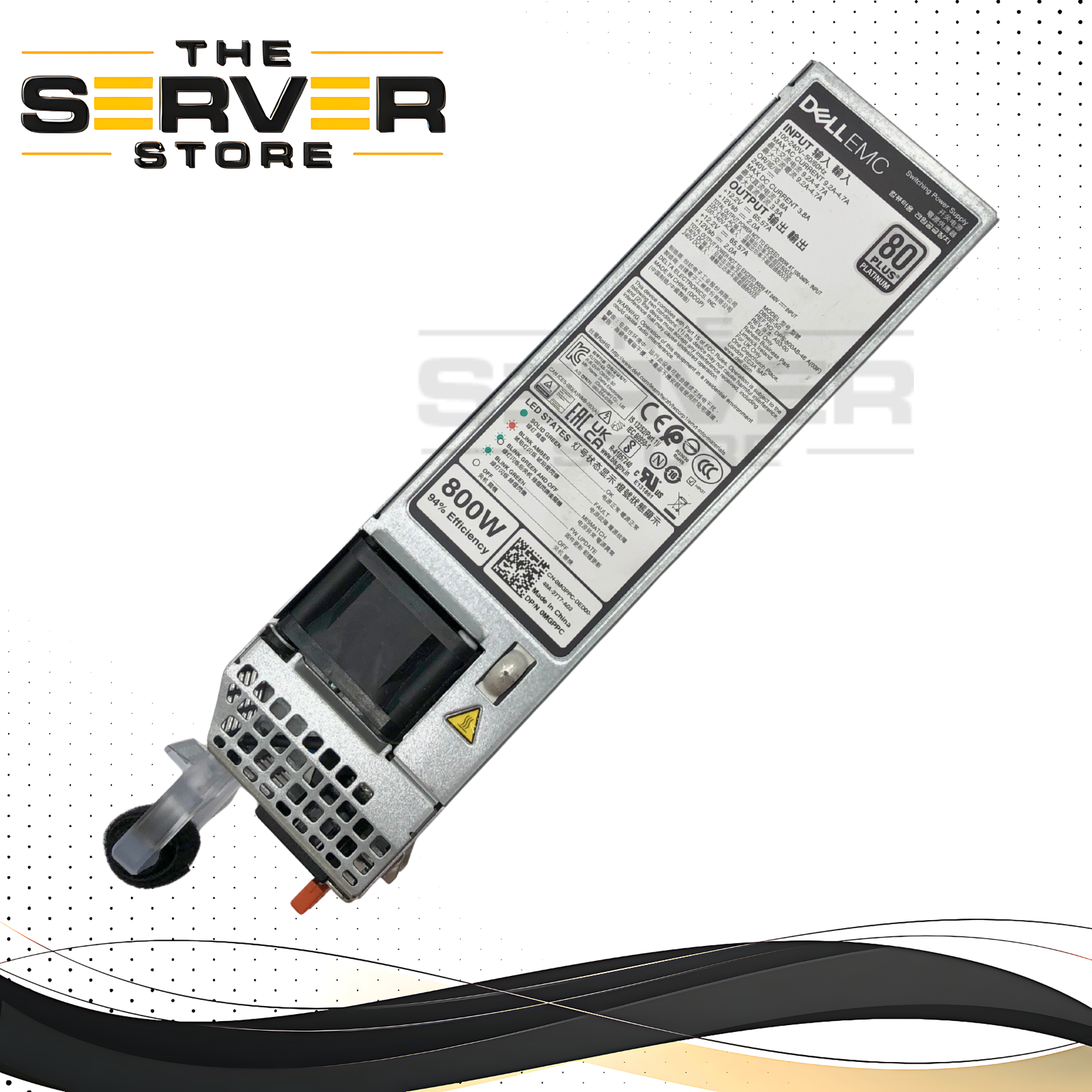 Dell PowerEdge R650 / R750 / R6525 / R7525 800W 80Plus Platinum Hot-Plug Power Supply Unit (PSU). P/N: MGPPC, 0MGPPC.