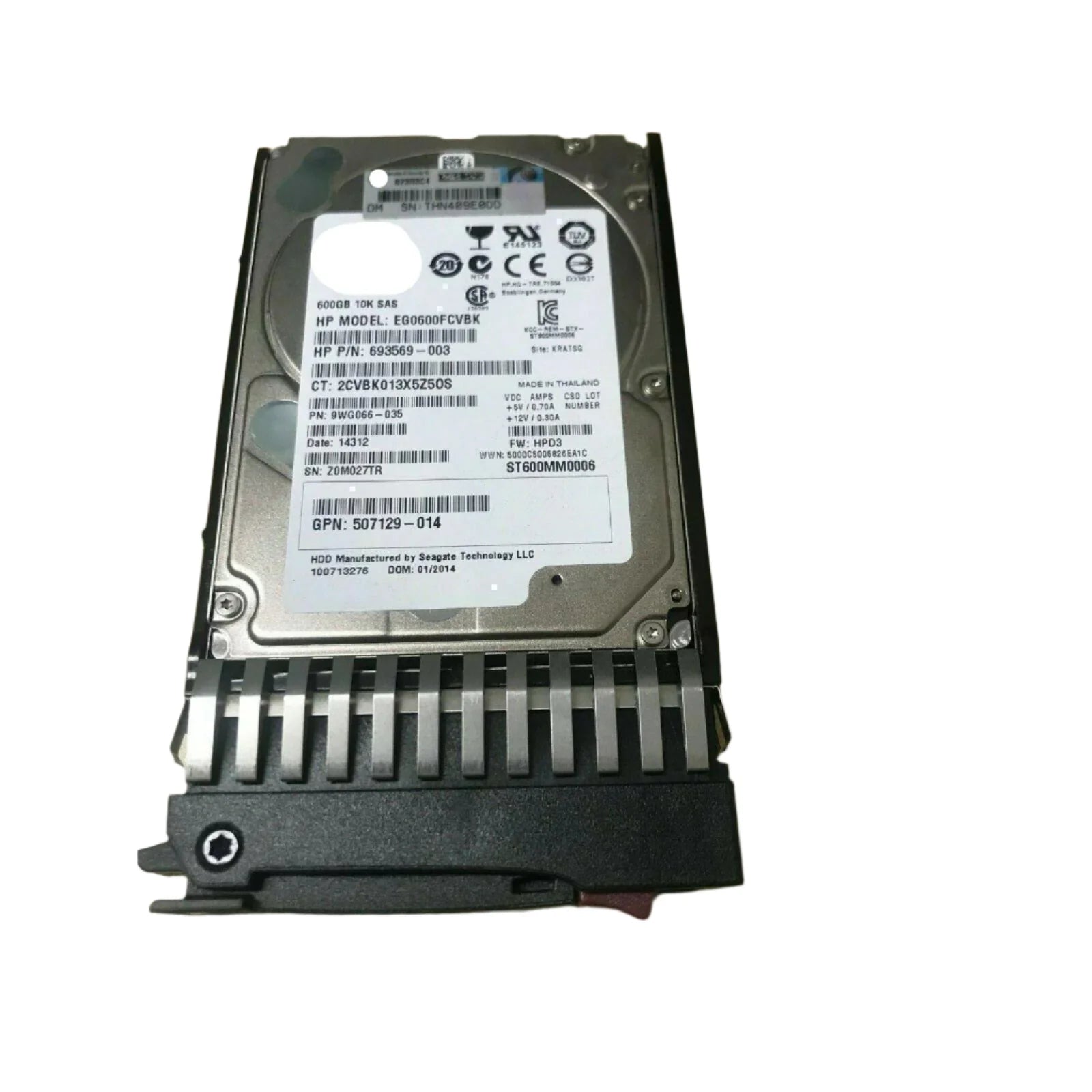 EG0600FCVBK 693569-003 DISCO DURO SAS SC DE 600GB 10K 6G 2.5" G8 G9 9WG066-035