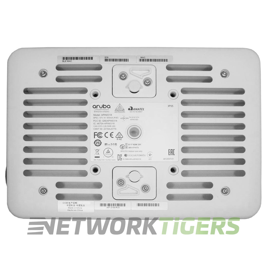 HPE Aruba JZ153A AP-318 (US) 802.11n/ac Dual 2x2:2/4x4:4 Radio Ruggedized WAP